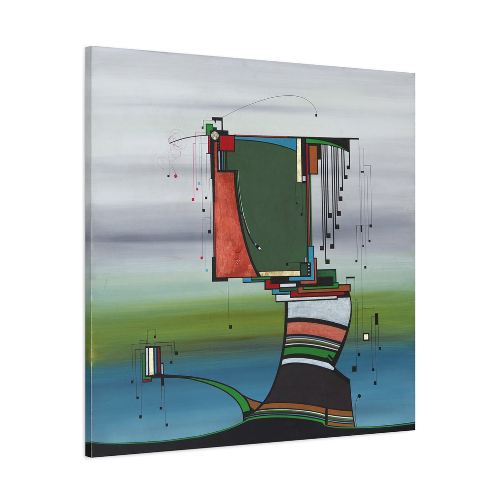 Figurative Geometric Matte Canvas Art Name is "Olive Tree"