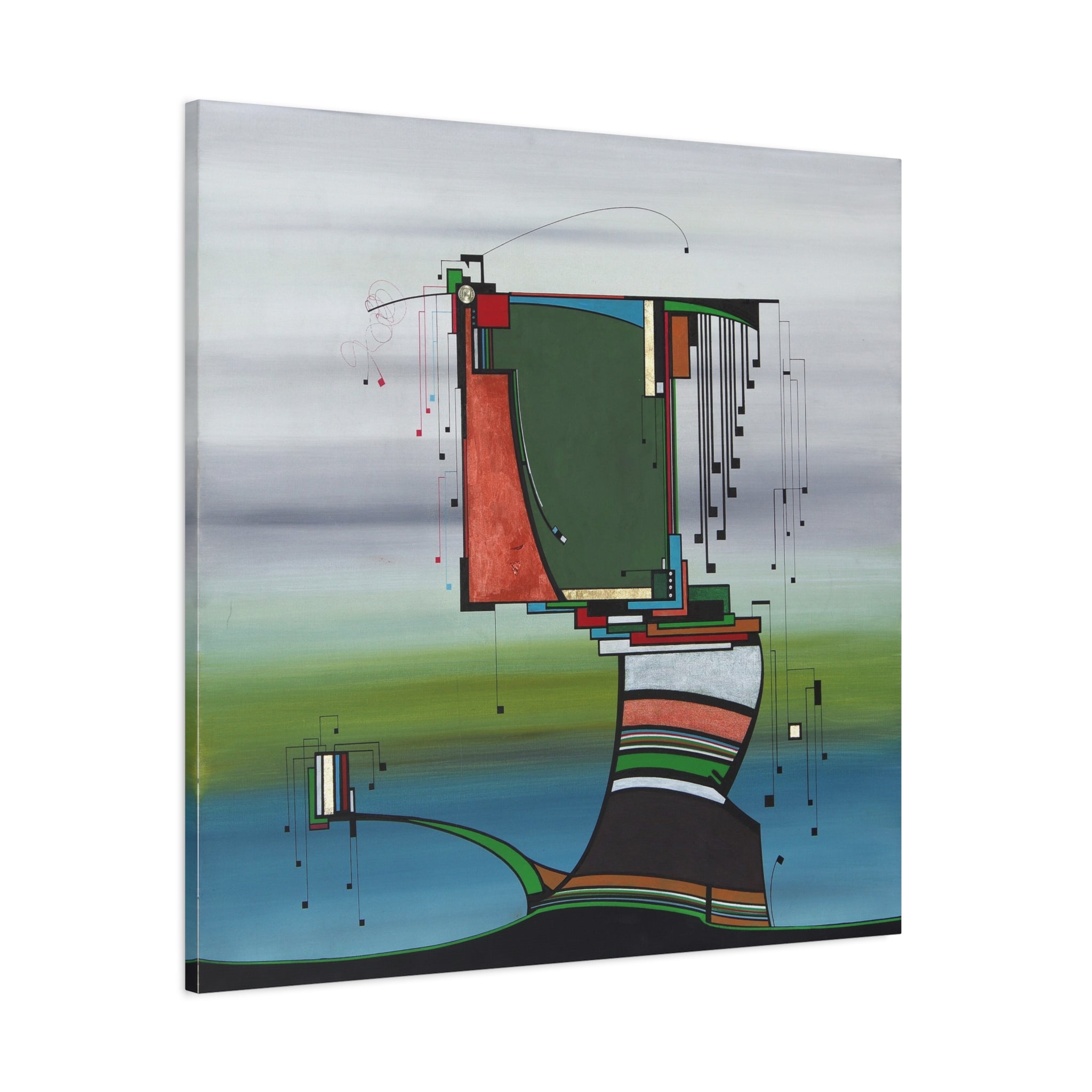 Figurative Geometric Matte Canvas Art Name is "Olive Tree"