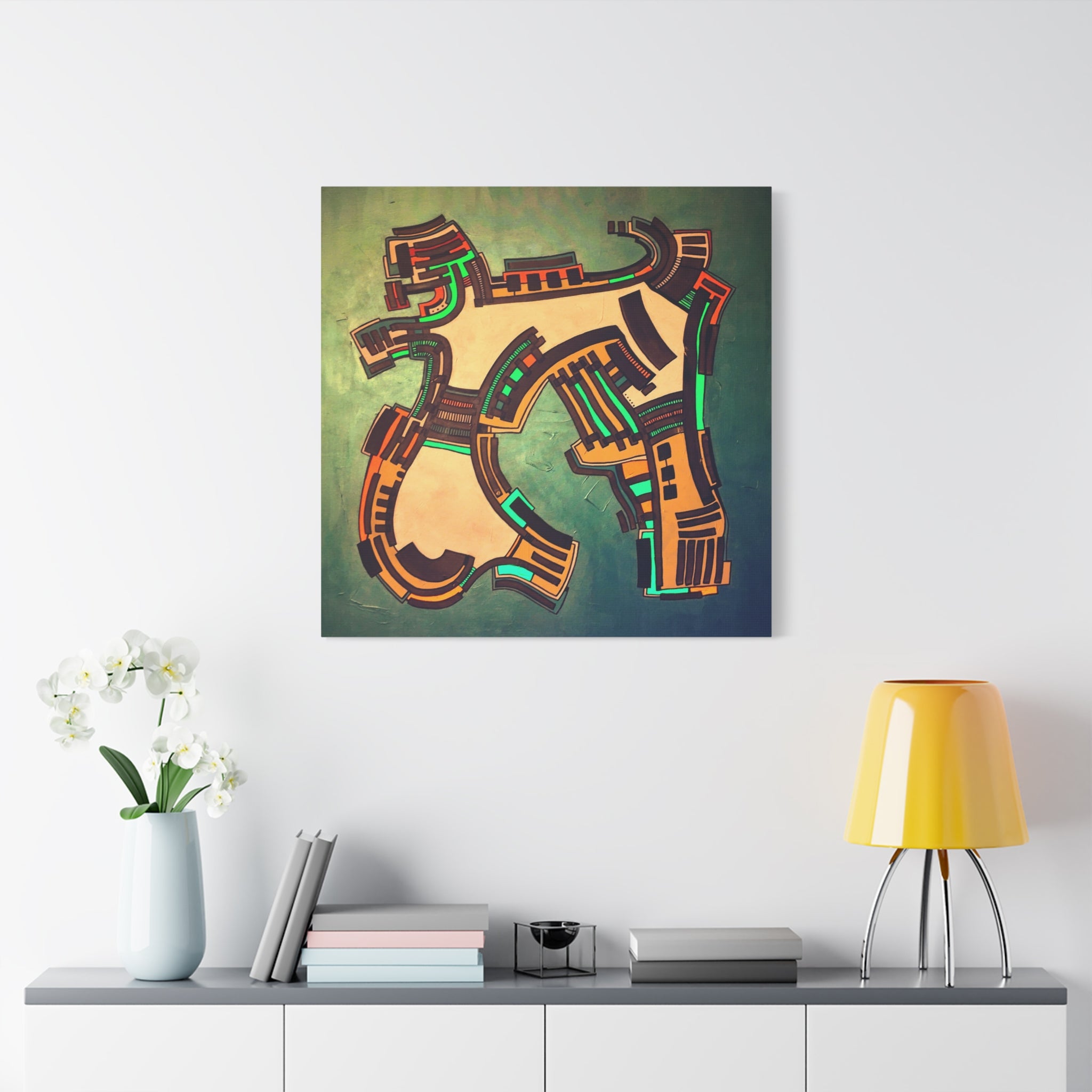 Figurative Geometric Matte Canvas Art Name is "Gen2"