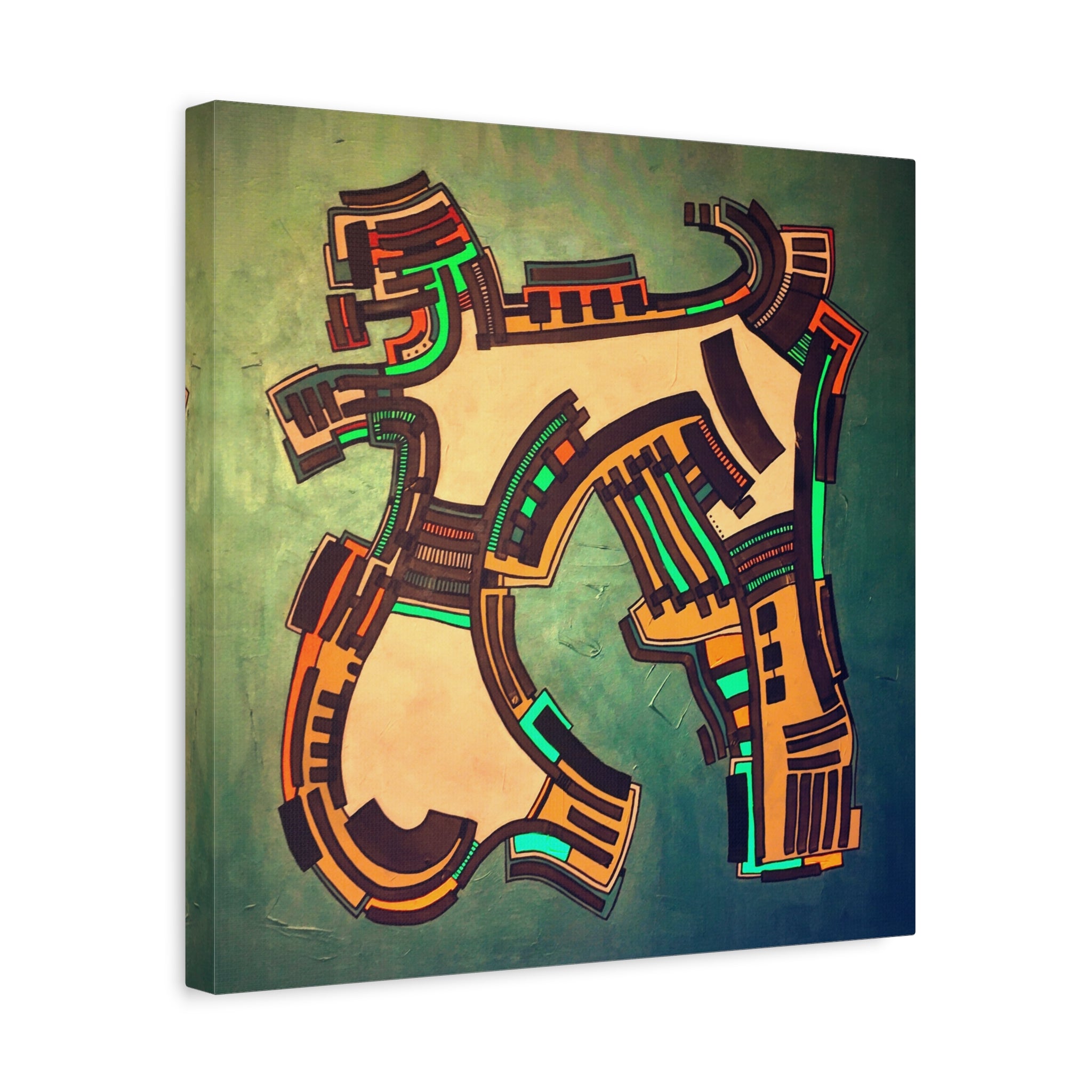 Figurative Geometric Matte Canvas Art Name is "Gen2"