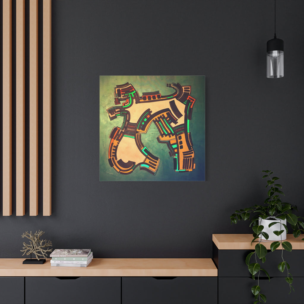 Figurative Geometric Matte Canvas Art Name is "Gen2"