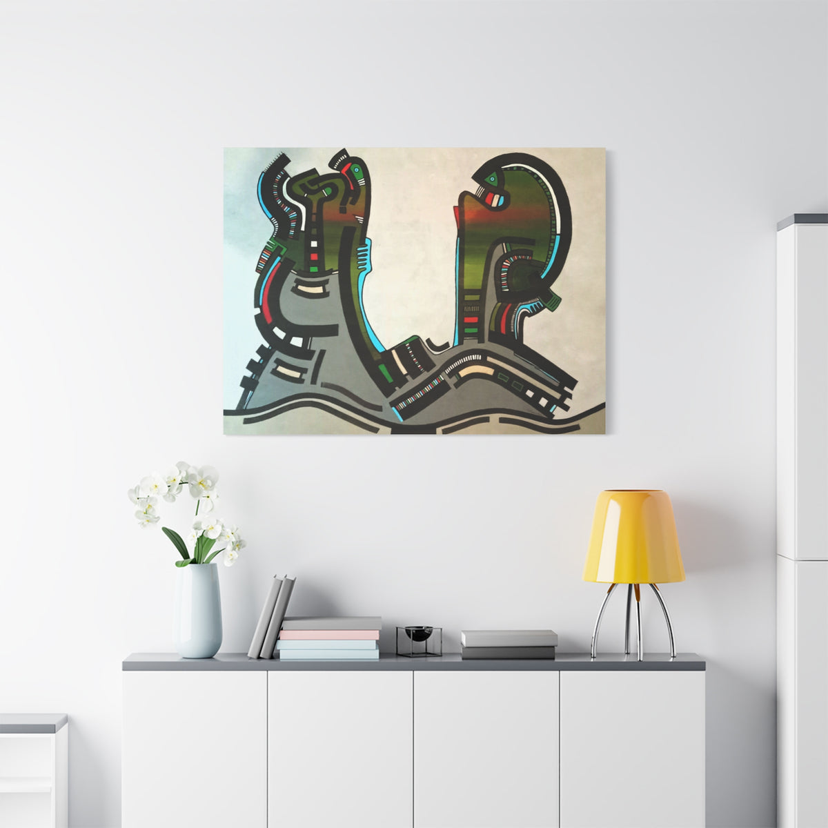 Abstract Geometric Matte Canvas Art Name is "Gen"