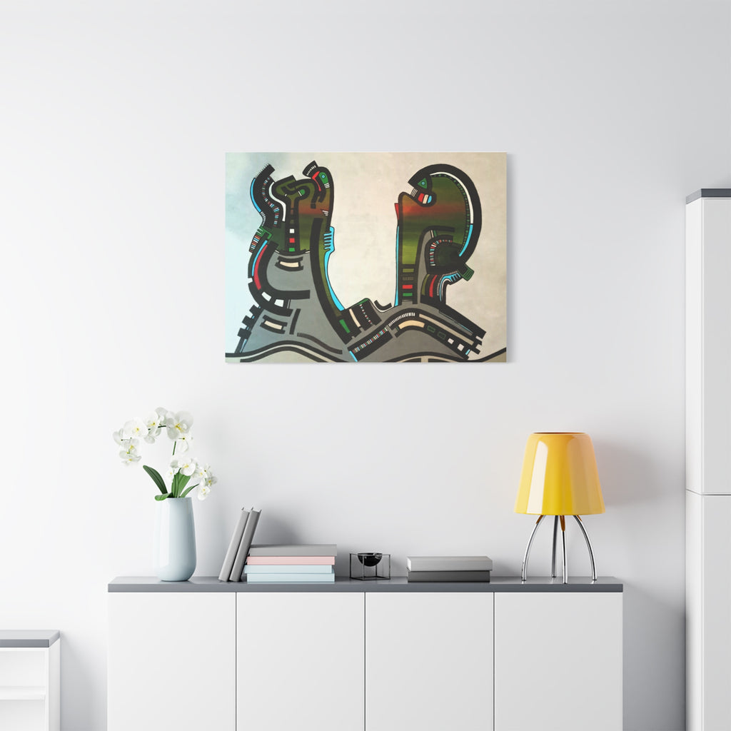 Abstract Geometric Matte Canvas Art Name is "Gen"