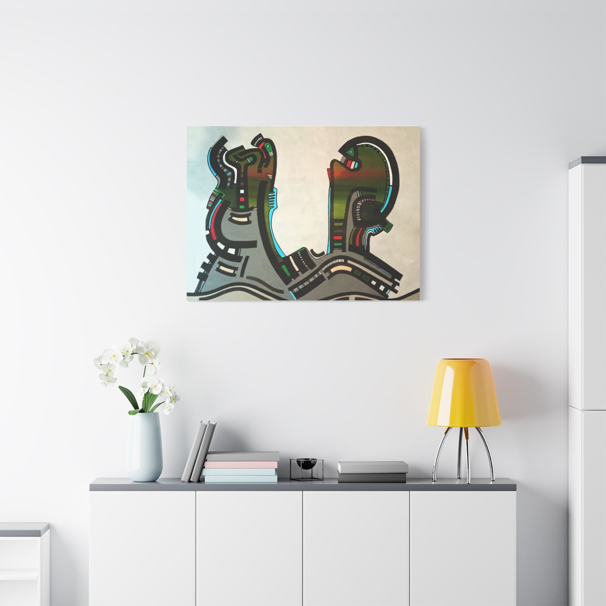 Abstract Geometric Matte Canvas Art Name is "Gen"