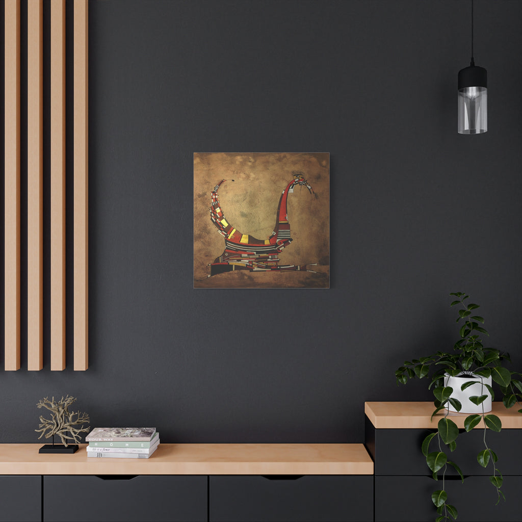 Figurative Geometric Matte Canvas Art Name is "Simurg"