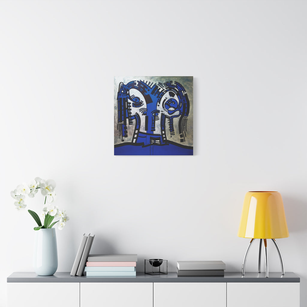 Figurative Geometric Matte Canvas Art Name is "The Guest Inside Me"