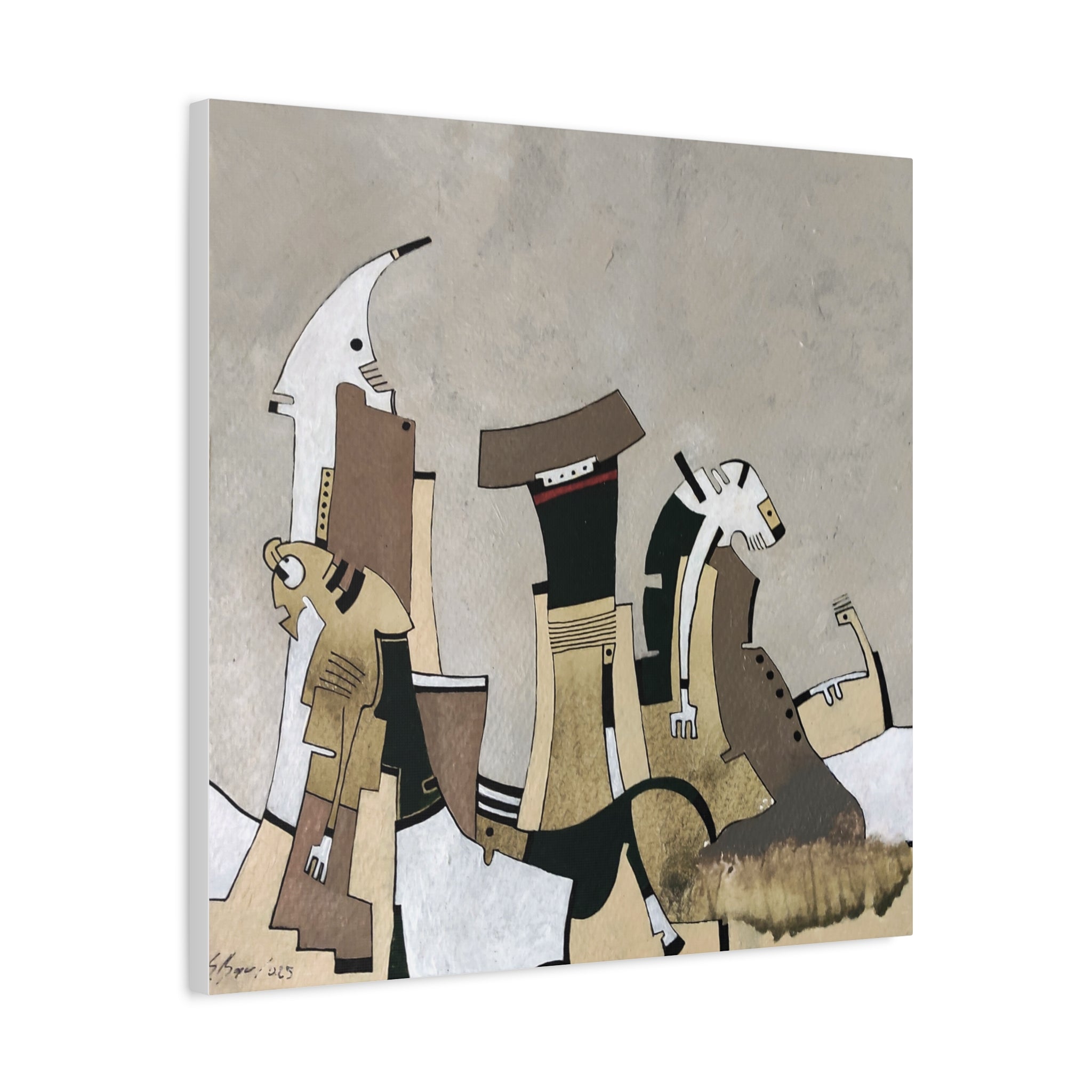 Figurative Geometric Matte Canvas Art Name is "Other Worlds"