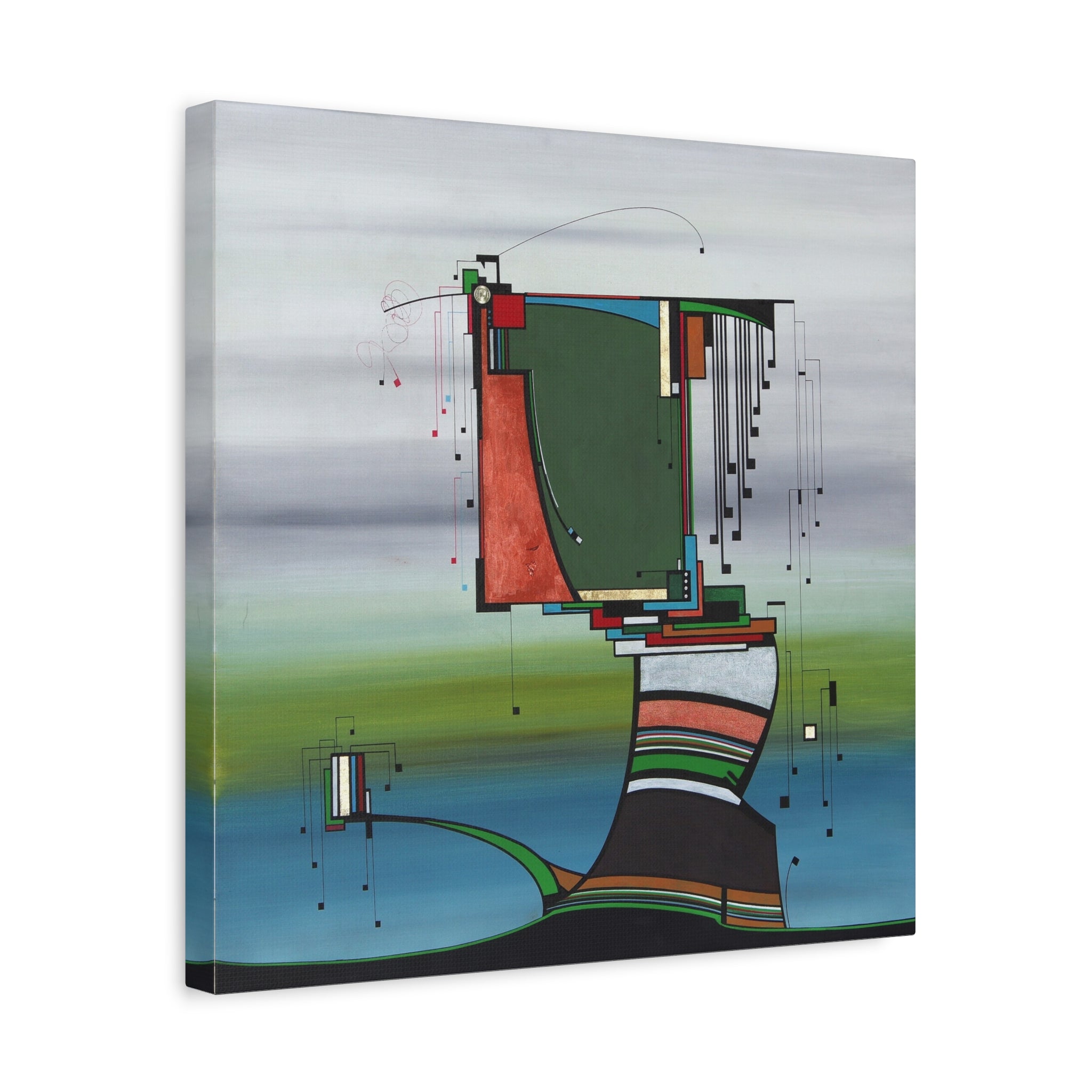 Figurative Geometric Matte Canvas Art Name is "Olive Tree"