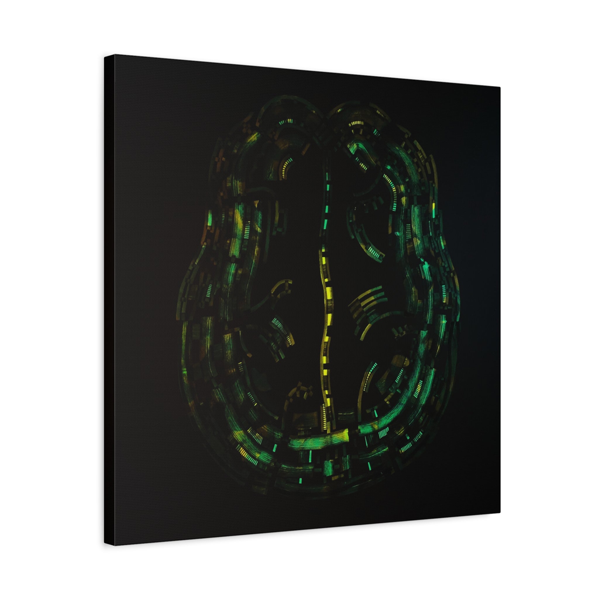 Figurative Geometric Matte Canvas Art Name is "Brain"