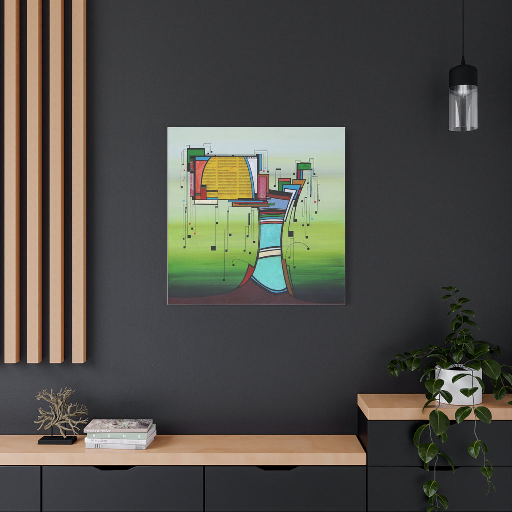 Figurative Geometric Matte Canvas Art Name is "Olive Tree2"