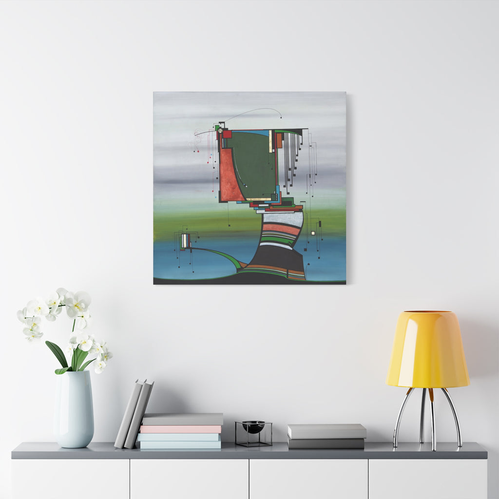Figurative Geometric Matte Canvas Art Name is "Olive Tree"