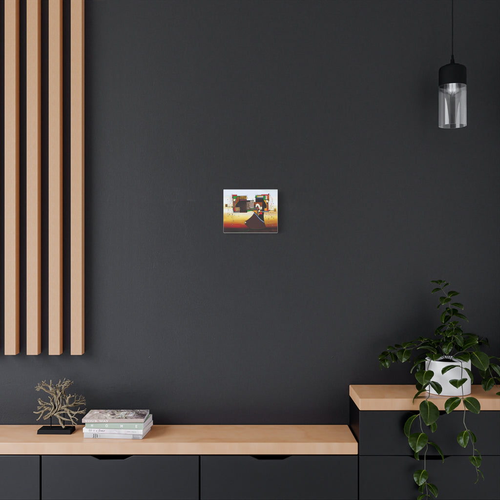 Abstract Geometric Matte Canvas Art Name is "Dame Nature"
