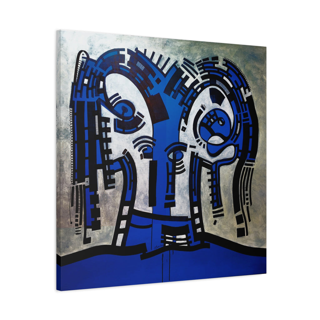 Figurative Geometric Matte Canvas Art Name is "The Guest Inside Me"