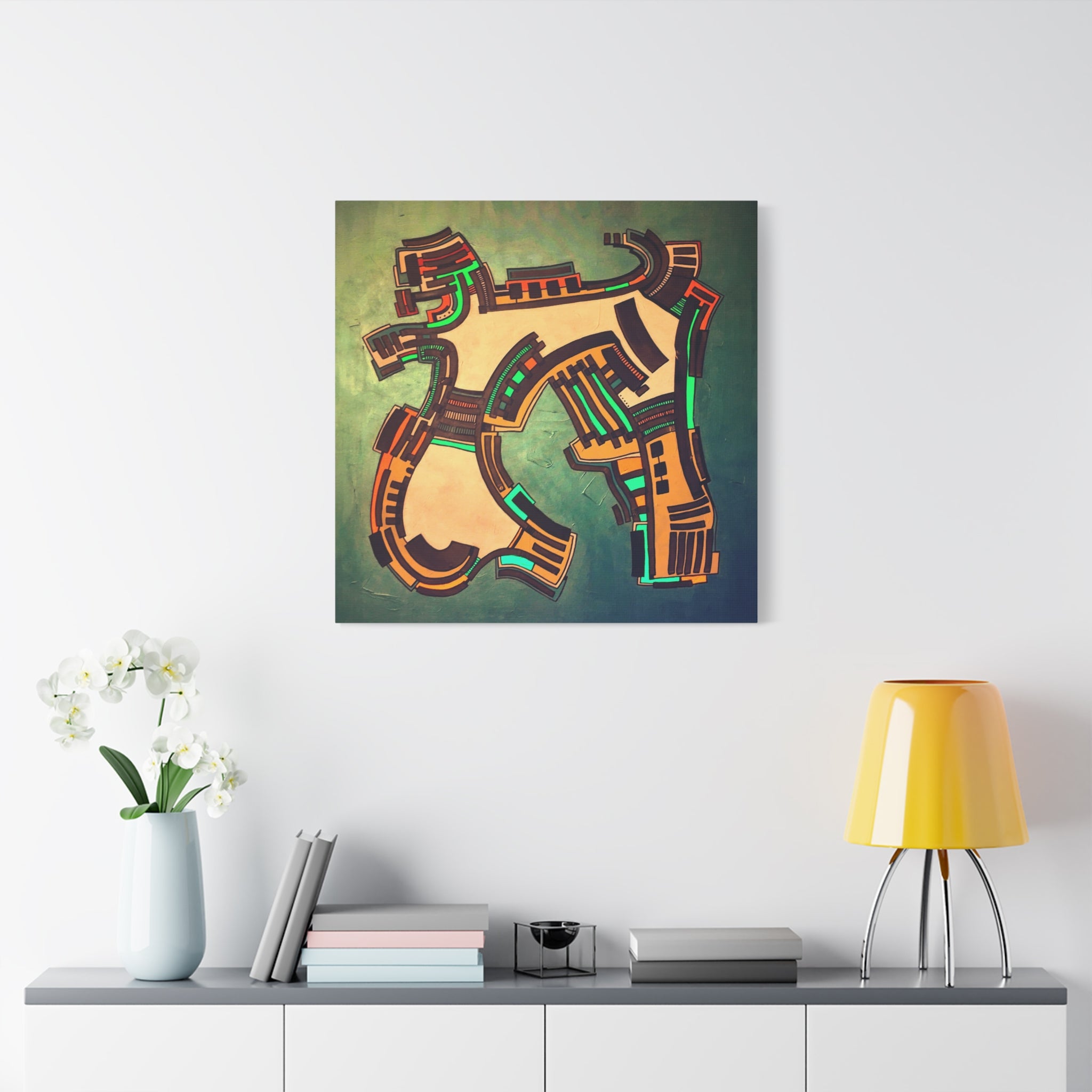 Figurative Geometric Matte Canvas Art Name is "Gen2"