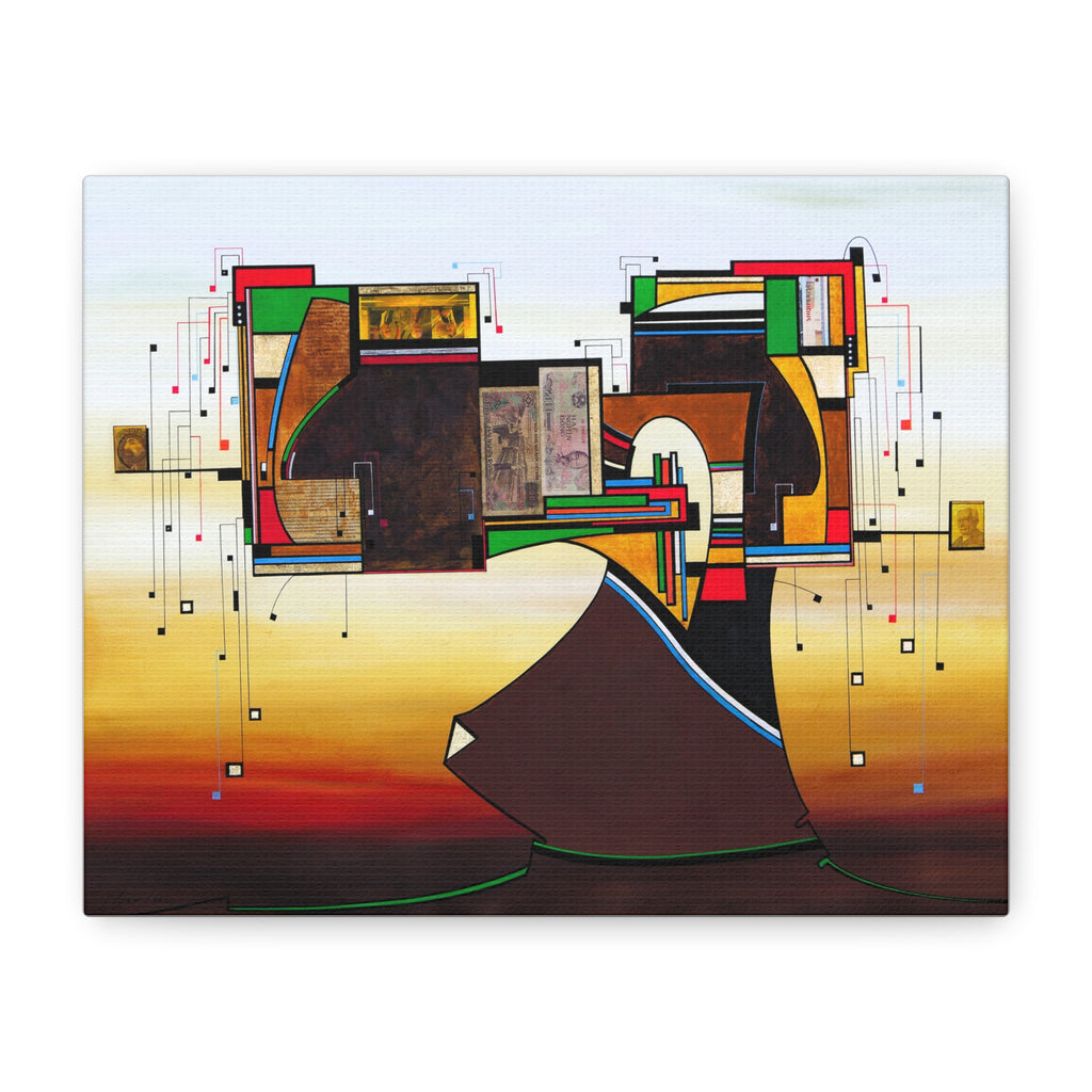 Abstract Geometric Matte Canvas Art Name is "Dame Nature"