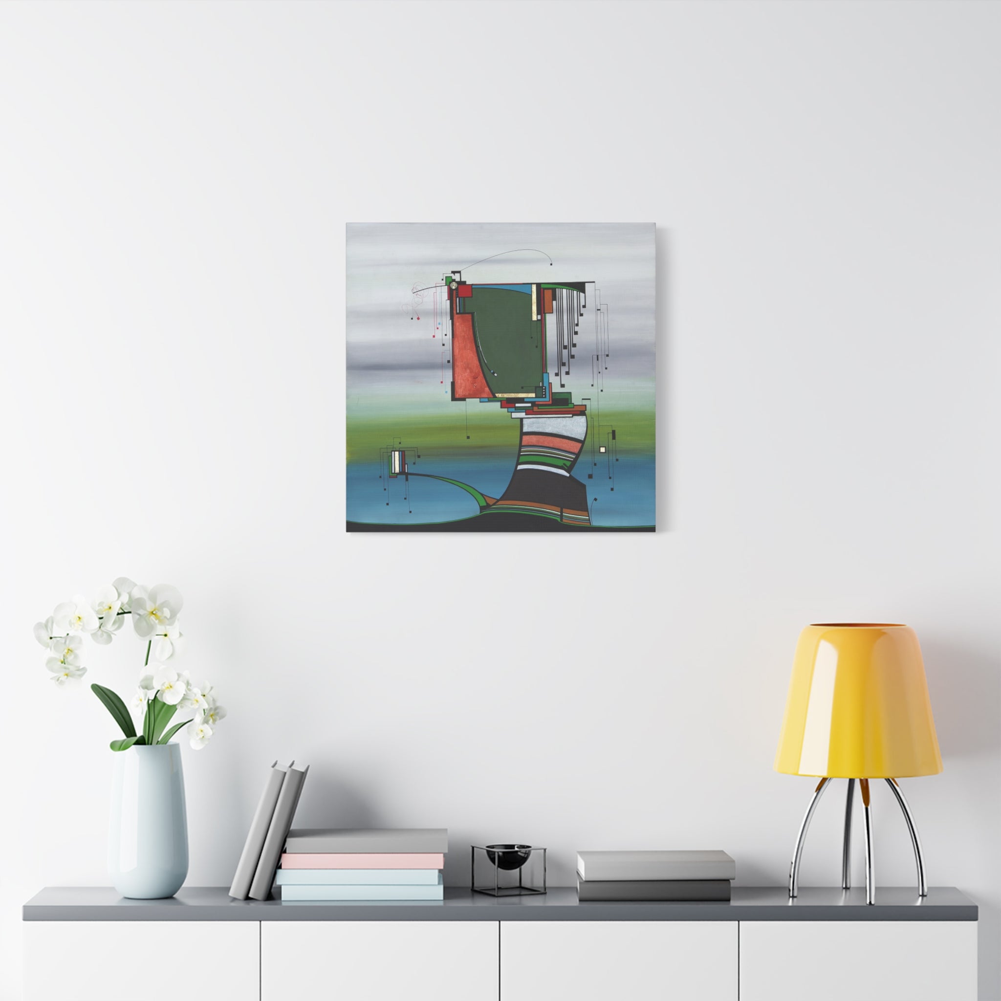 Figurative Geometric Matte Canvas Art Name is "Olive Tree"
