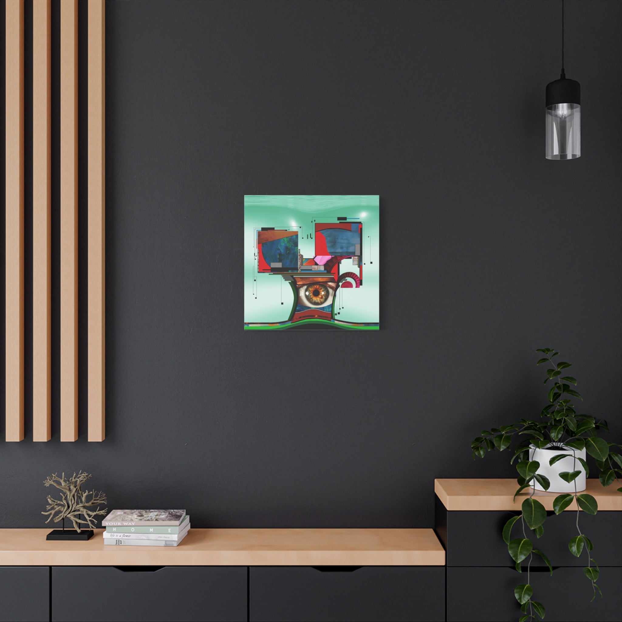 Figurative Geometric Matte Canvas Art Name is "Trees2"