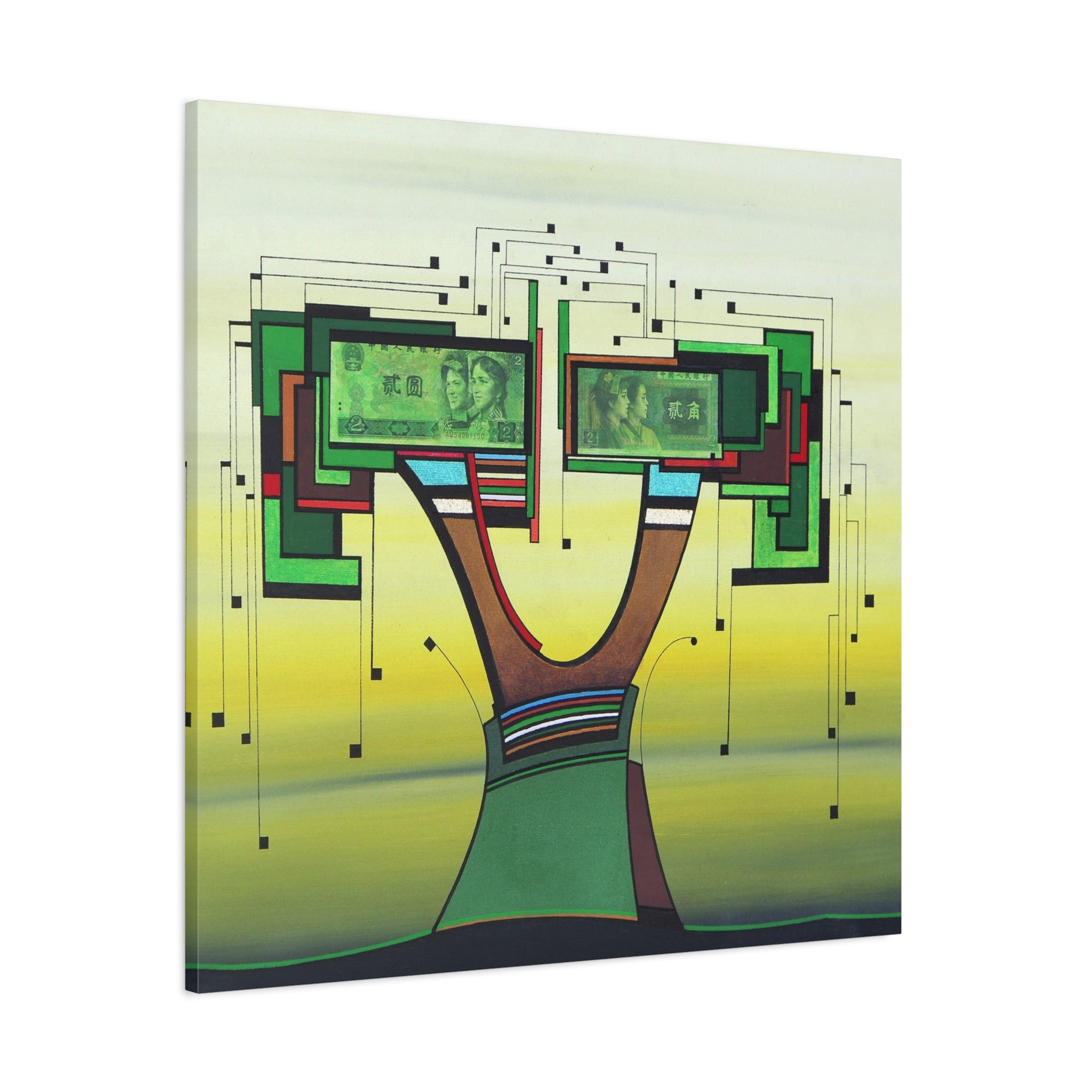 Figurative Geometric Matte Canvas Art Name is "Trees4" ON SALE!