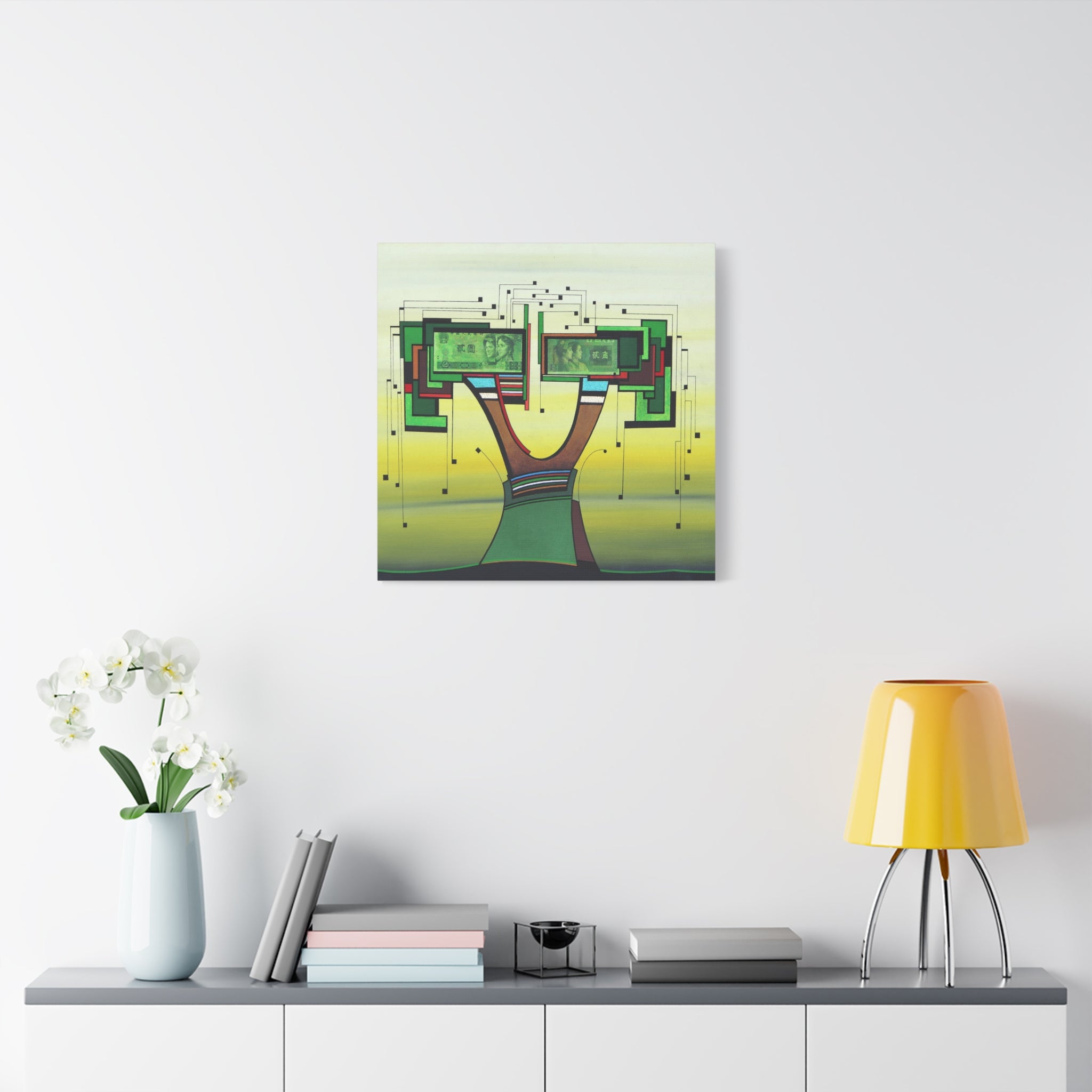 Figurative Geometric Matte Canvas Art Name is "Trees4" ON SALE!