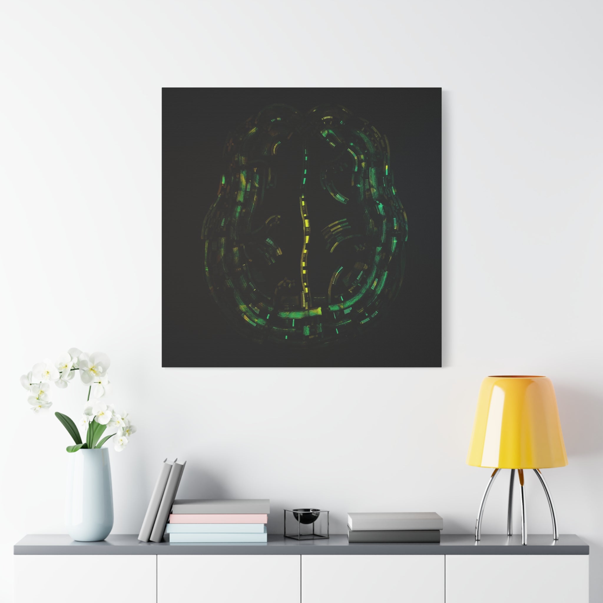 Figurative Geometric Matte Canvas Art Name is "Brain"