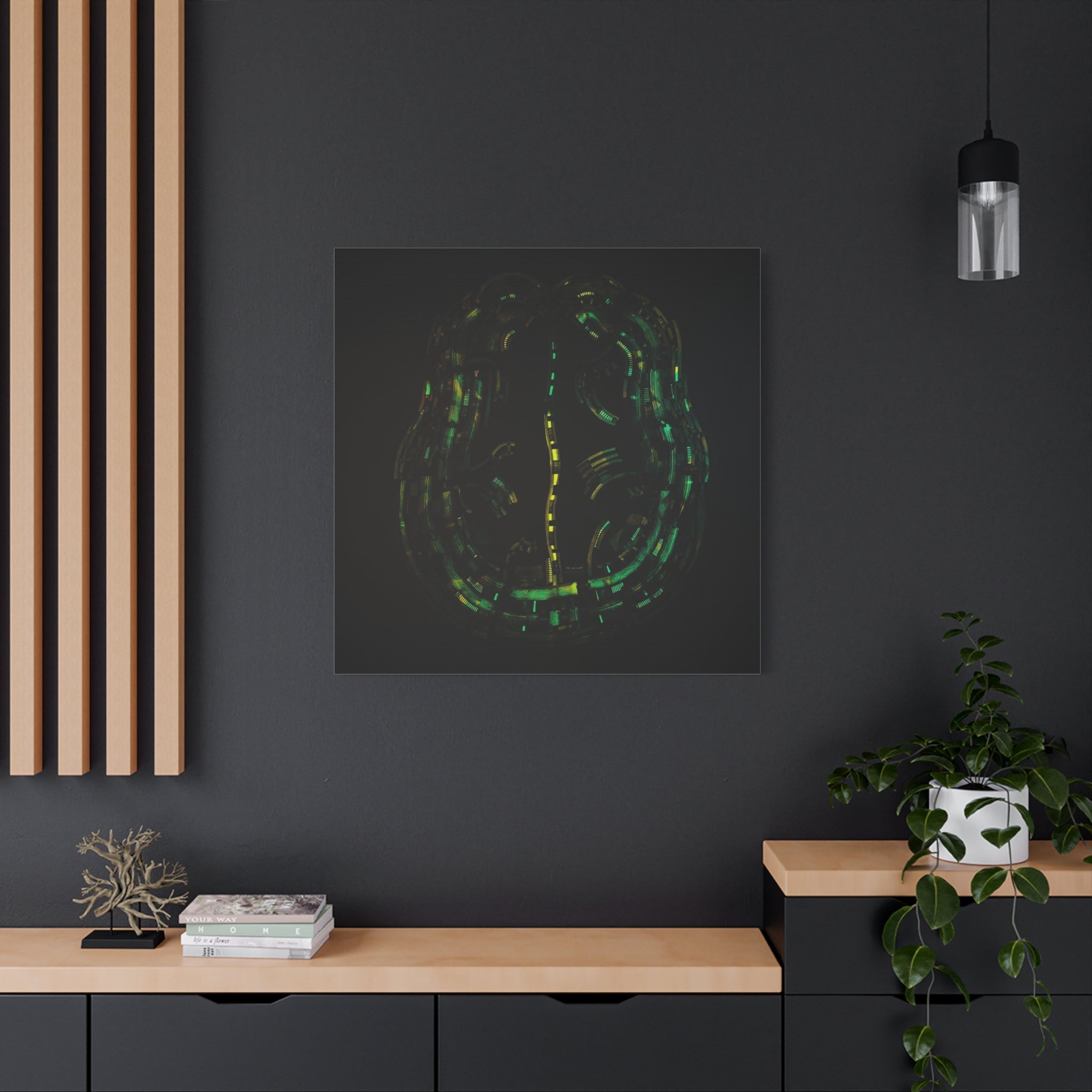 Figurative Geometric Matte Canvas Art Name is "Brain"