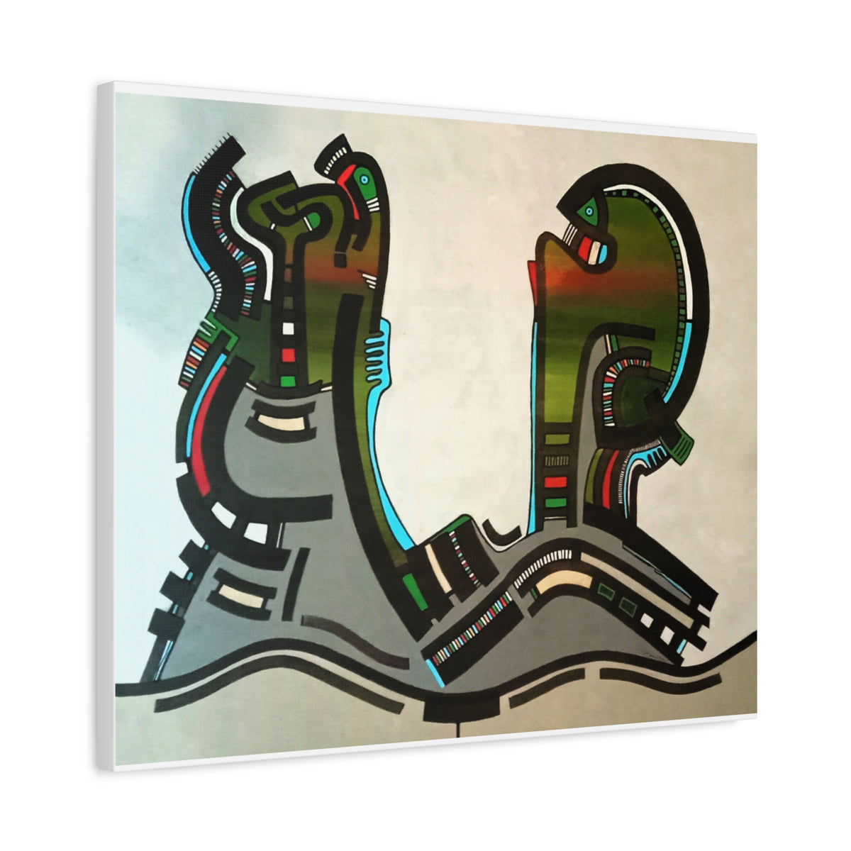 Abstract Geometric Matte Canvas Art Name is "Gen"