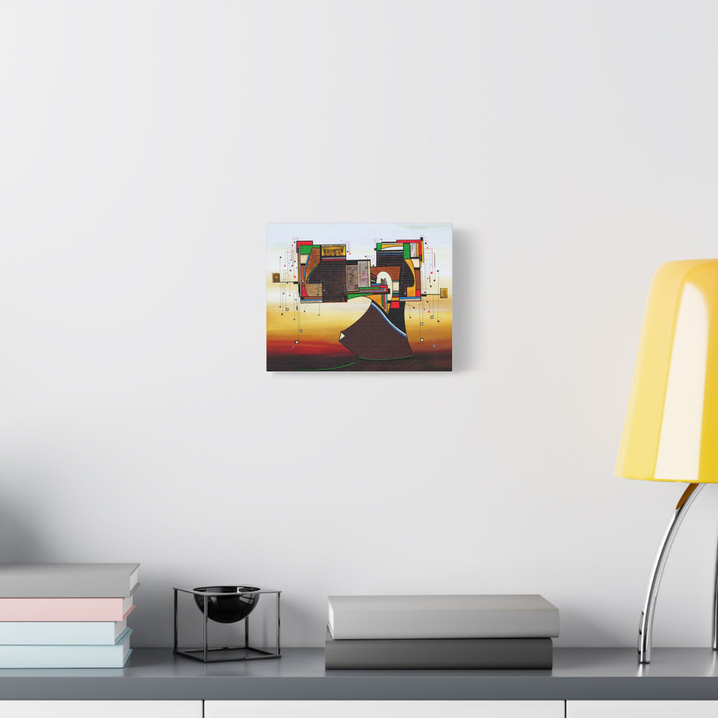 Abstract Geometric Matte Canvas Art Name is "Dame Nature"
