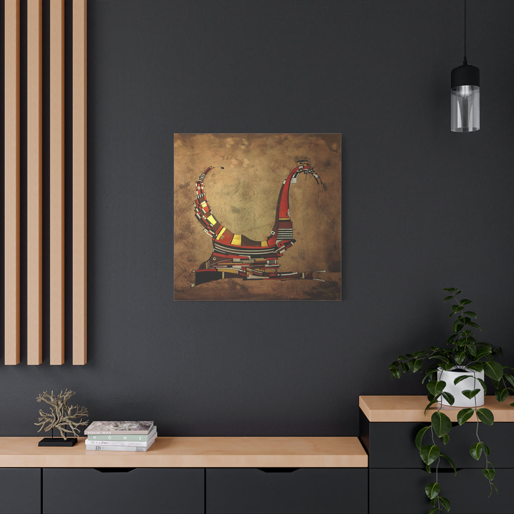 Figurative Geometric Matte Canvas Art Name is "Simurg"