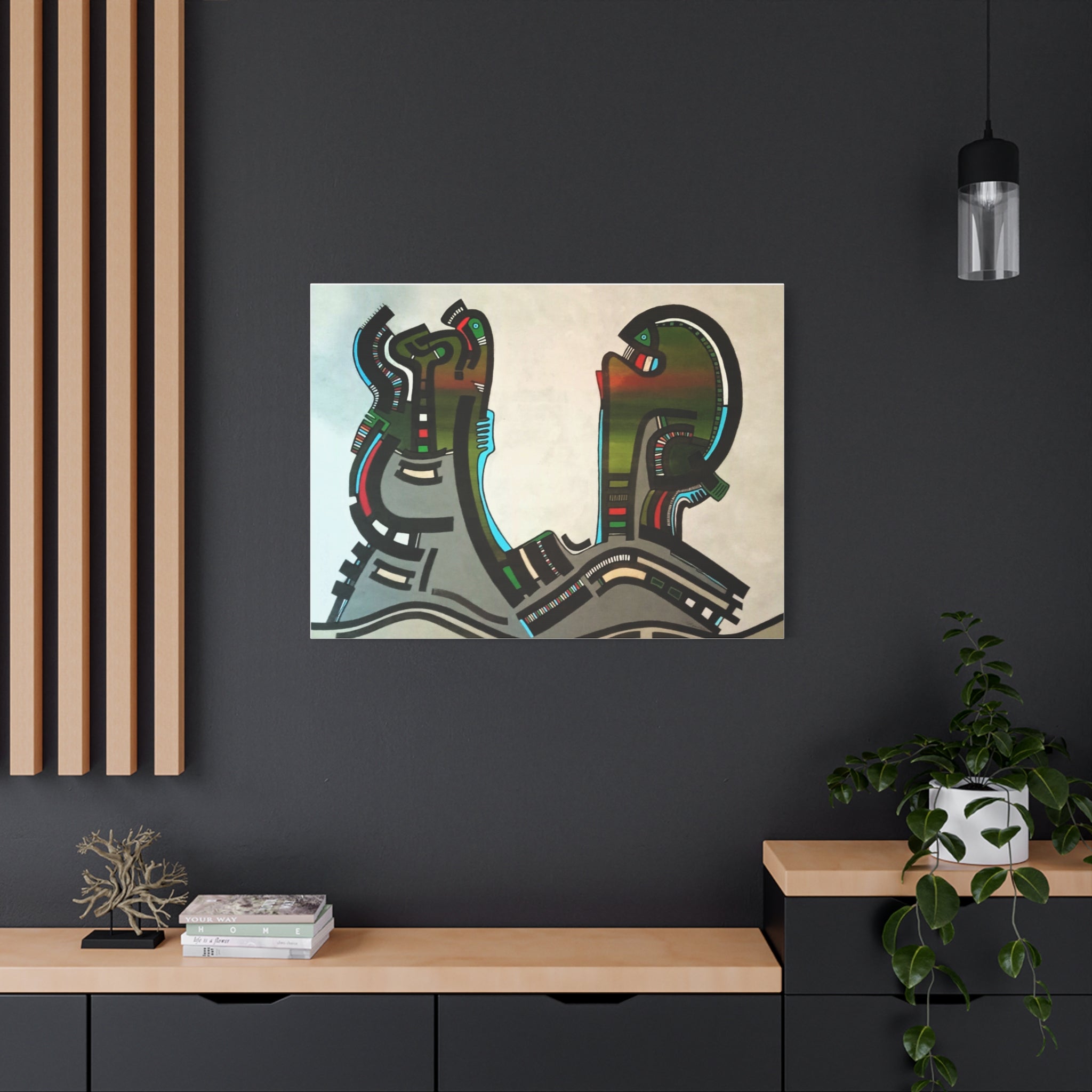 Abstract Geometric Matte Canvas Art Name is "Gen"