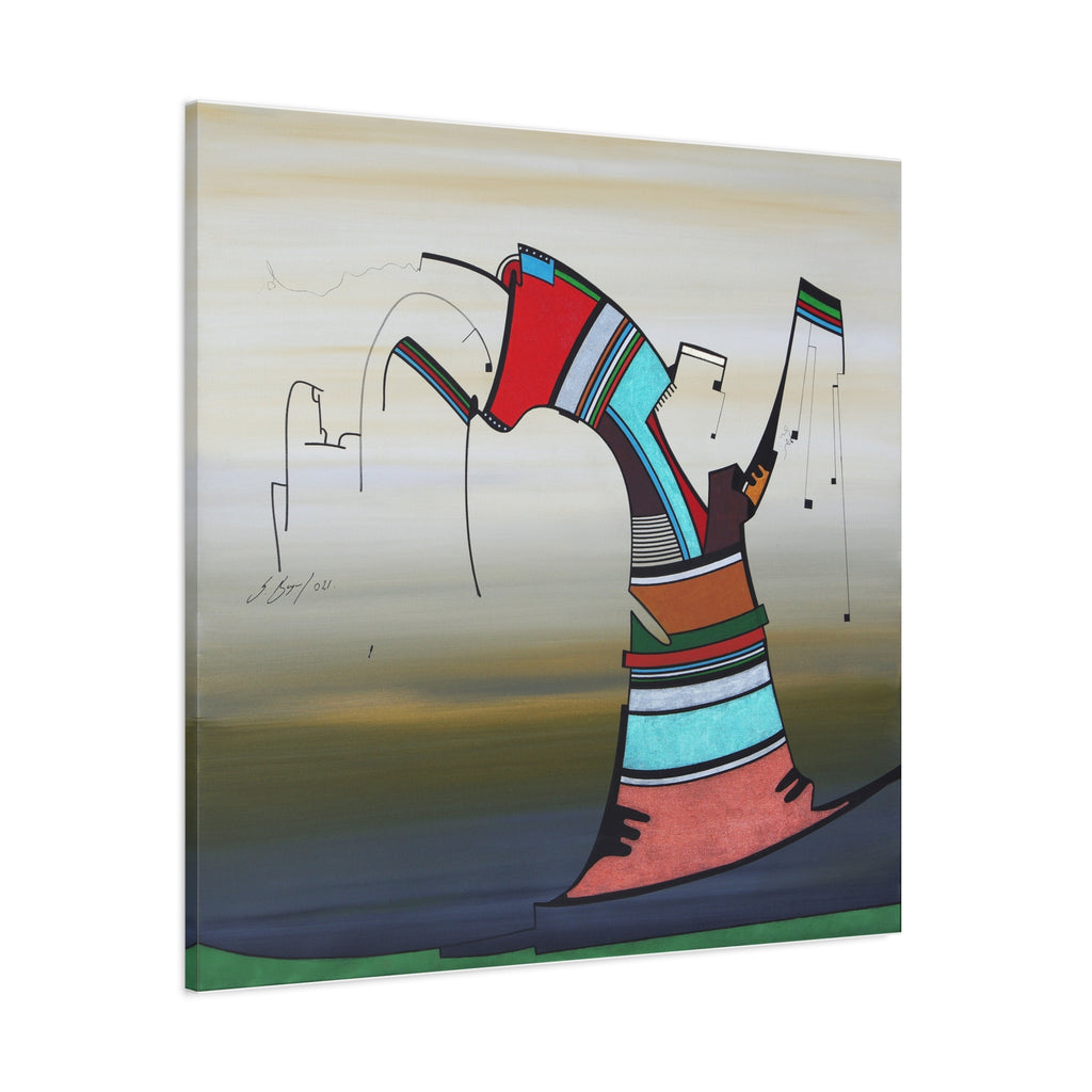 Copy of Figurative Geometric Matte Canvas Art Name is "Praying Mantis"