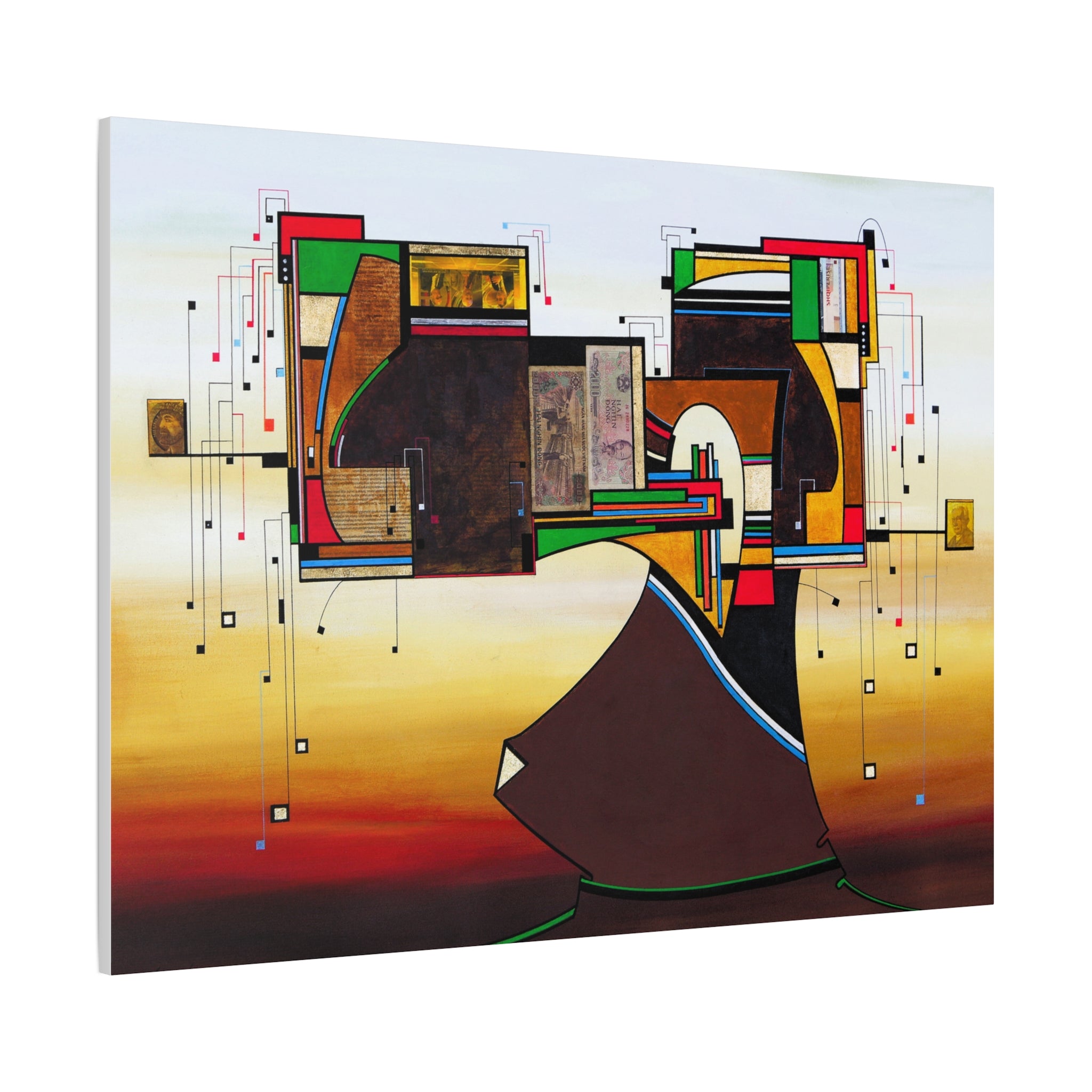 Abstract Geometric Matte Canvas Art Name is "Dame Nature"