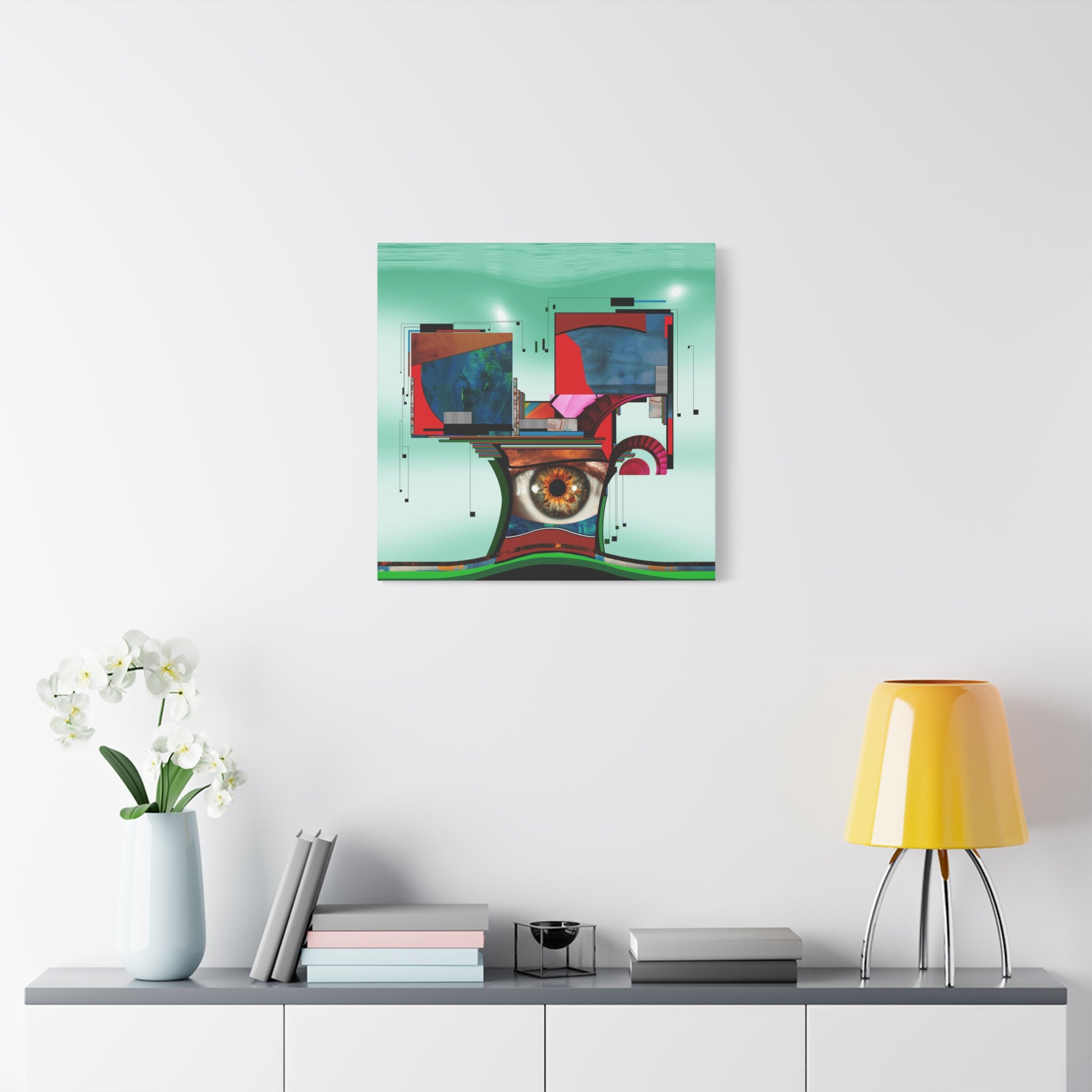 Figurative Geometric Matte Canvas Art Name is "Trees2"