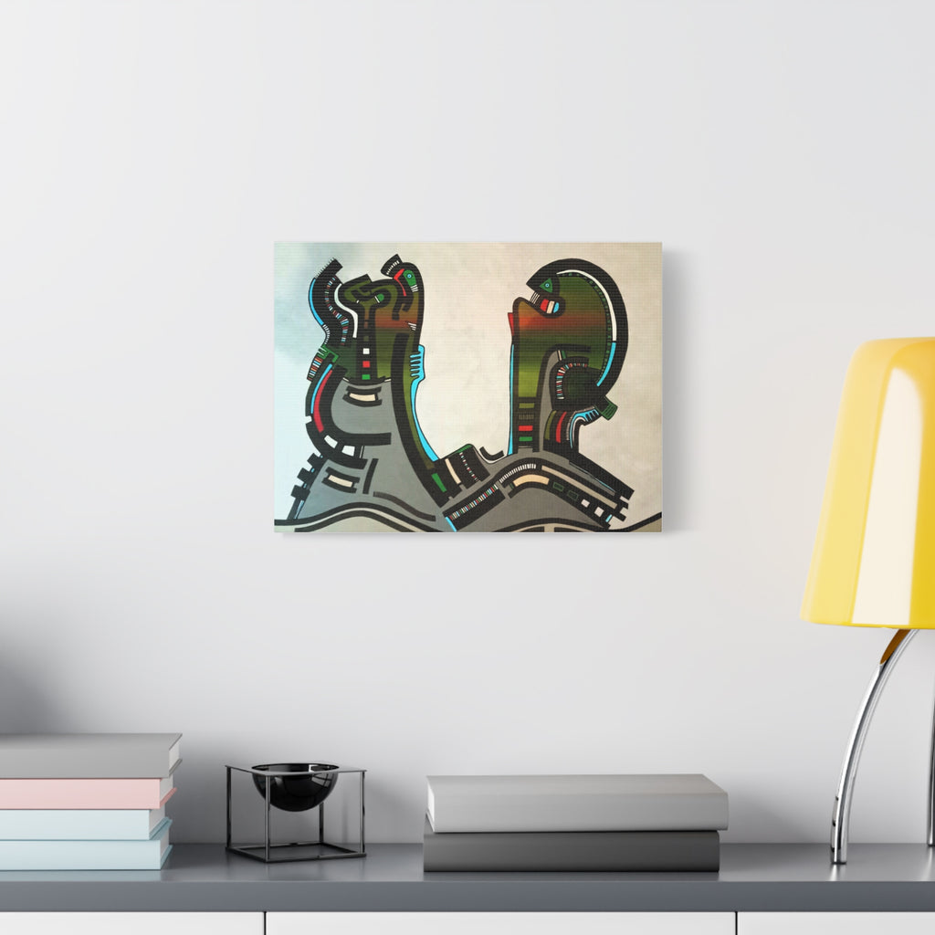 Abstract Geometric Matte Canvas Art Name is "Gen"