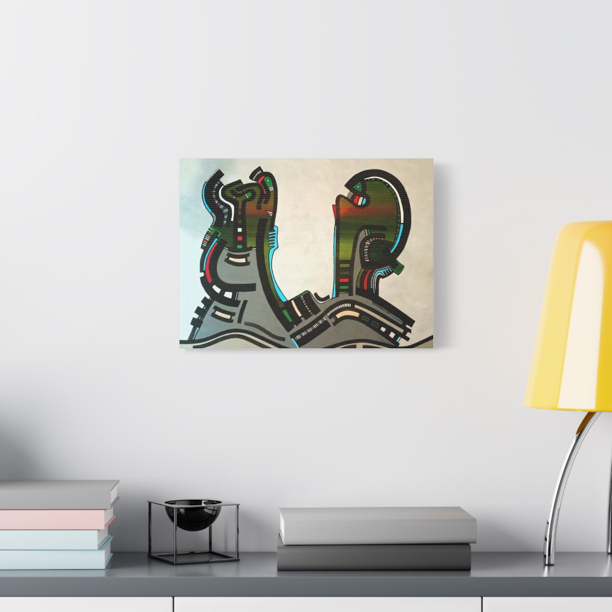 Abstract Geometric Matte Canvas Art Name is "Gen"