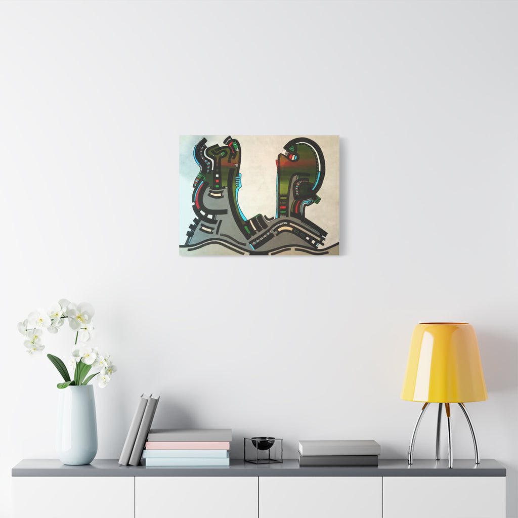 Abstract Geometric Matte Canvas Art Name is "Gen"