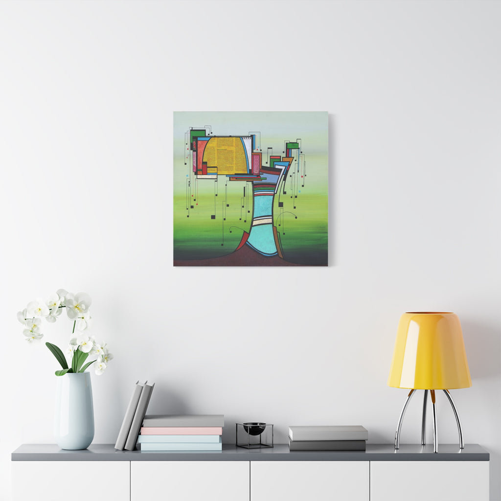 Figurative Geometric Matte Canvas Art Name is "Olive Tree2"
