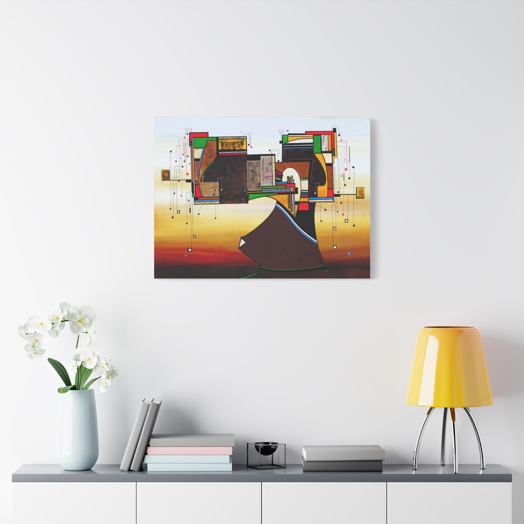 Abstract Geometric Matte Canvas Art Name is "Dame Nature"