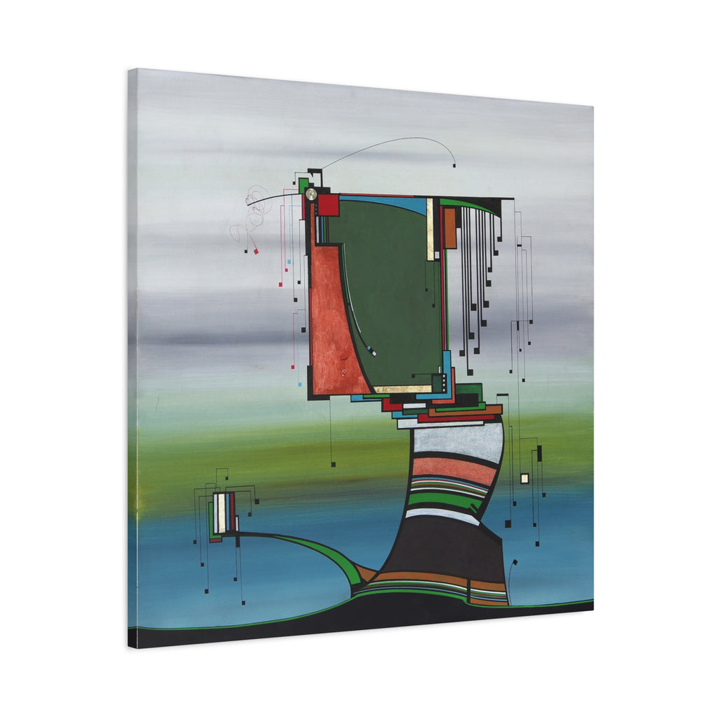 Figurative Geometric Matte Canvas Art Name is "Olive Tree"