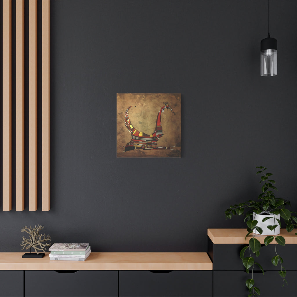 Figurative Geometric Matte Canvas Art Name is "Simurg"