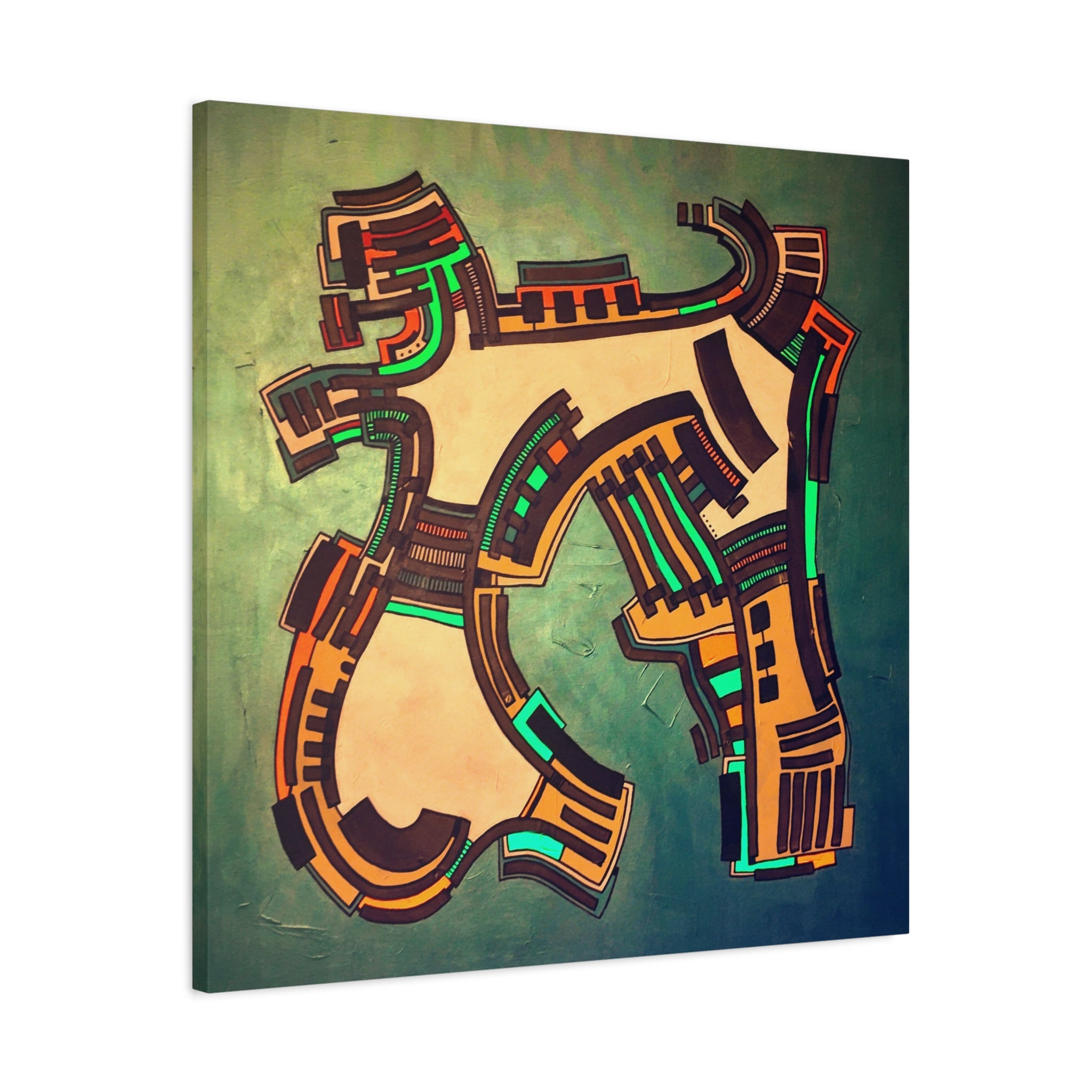 Figurative Geometric Matte Canvas Art Name is "Gen2"