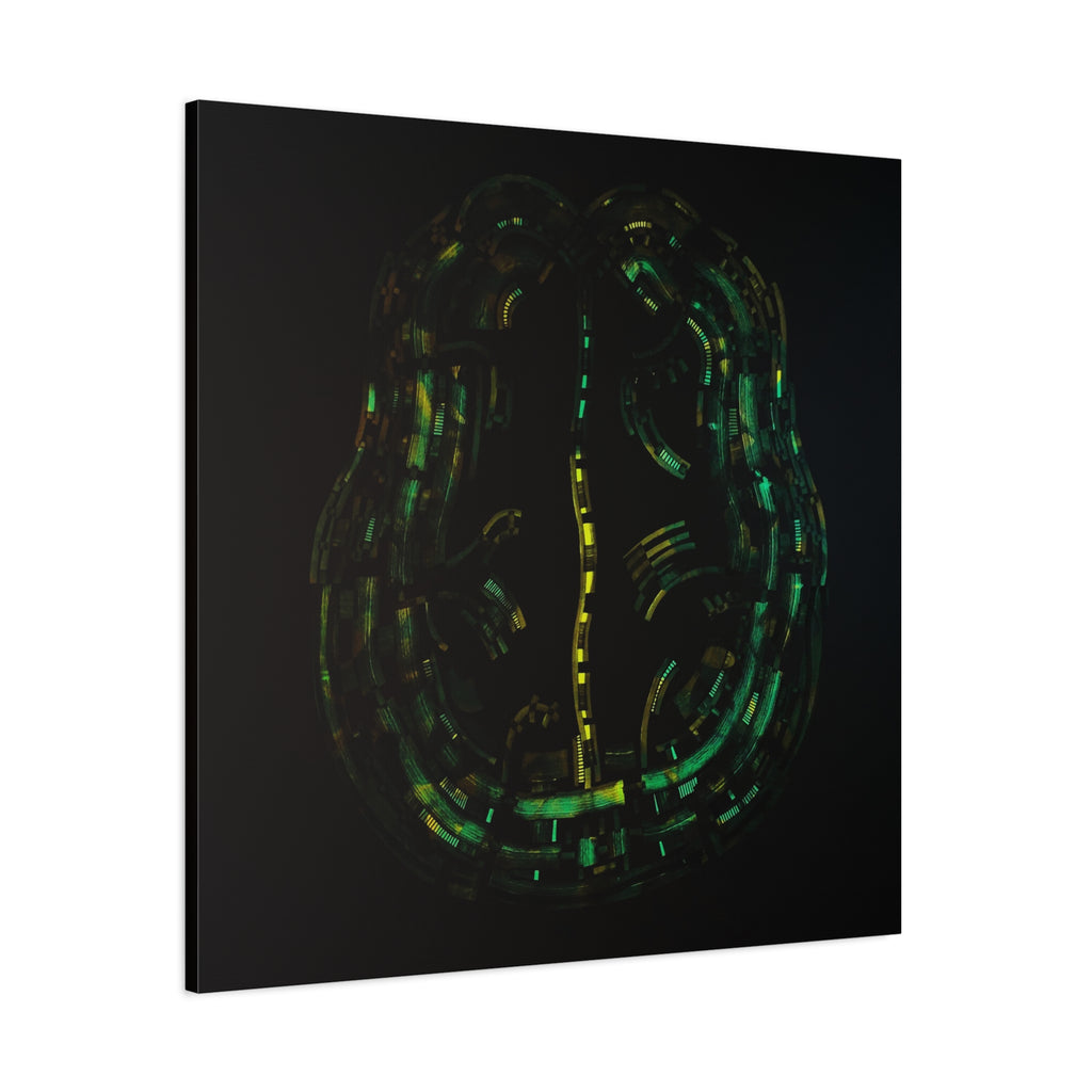 Figurative Geometric Matte Canvas Art Name is "Brain"
