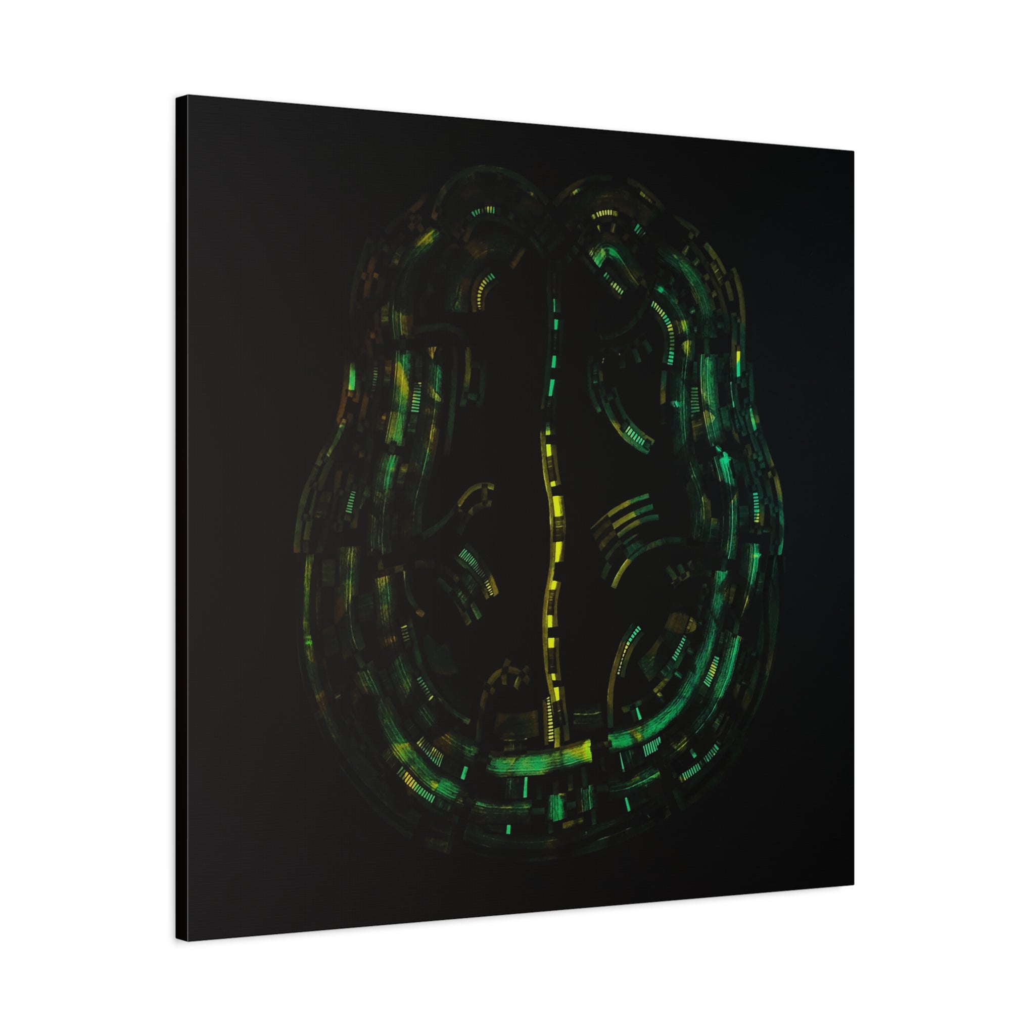 Figurative Geometric Matte Canvas Art Name is "Brain"