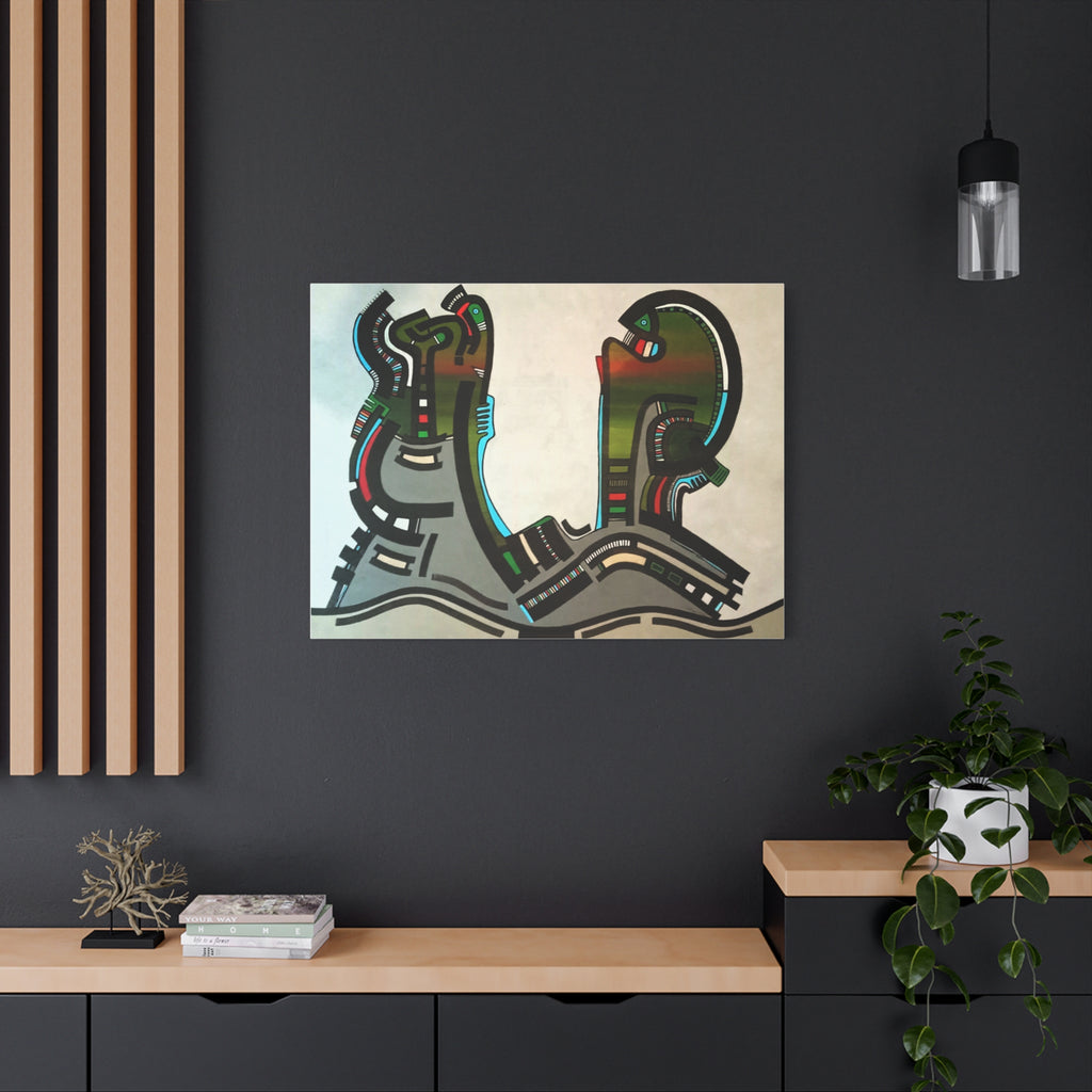 Abstract Geometric Matte Canvas Art Name is "Gen"