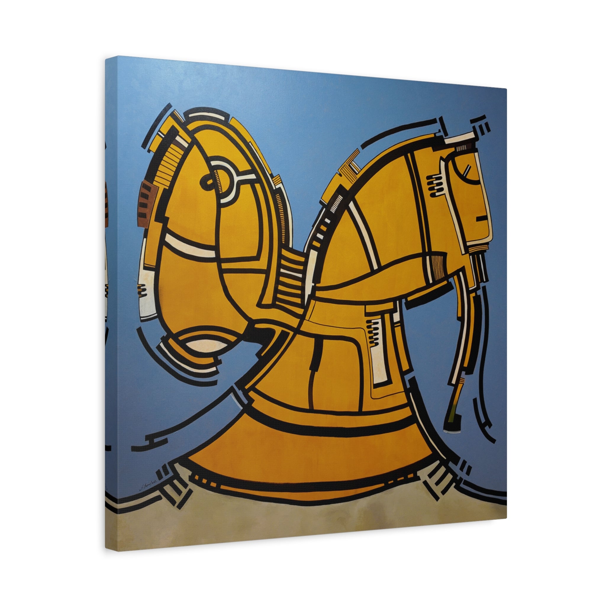 Figurative Geometric Matte Canvas Art Name is "Hitit"