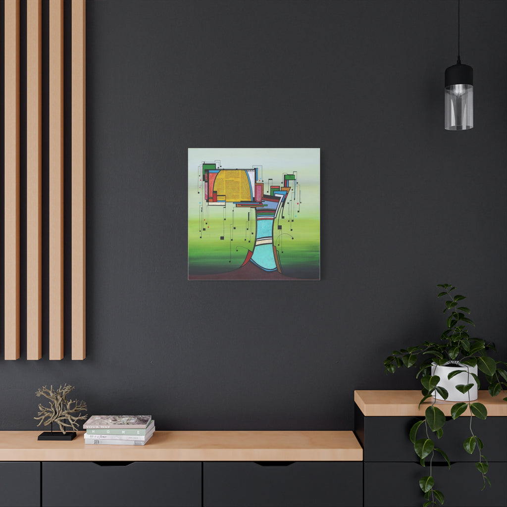 Figurative Geometric Matte Canvas Art Name is "Olive Tree2"