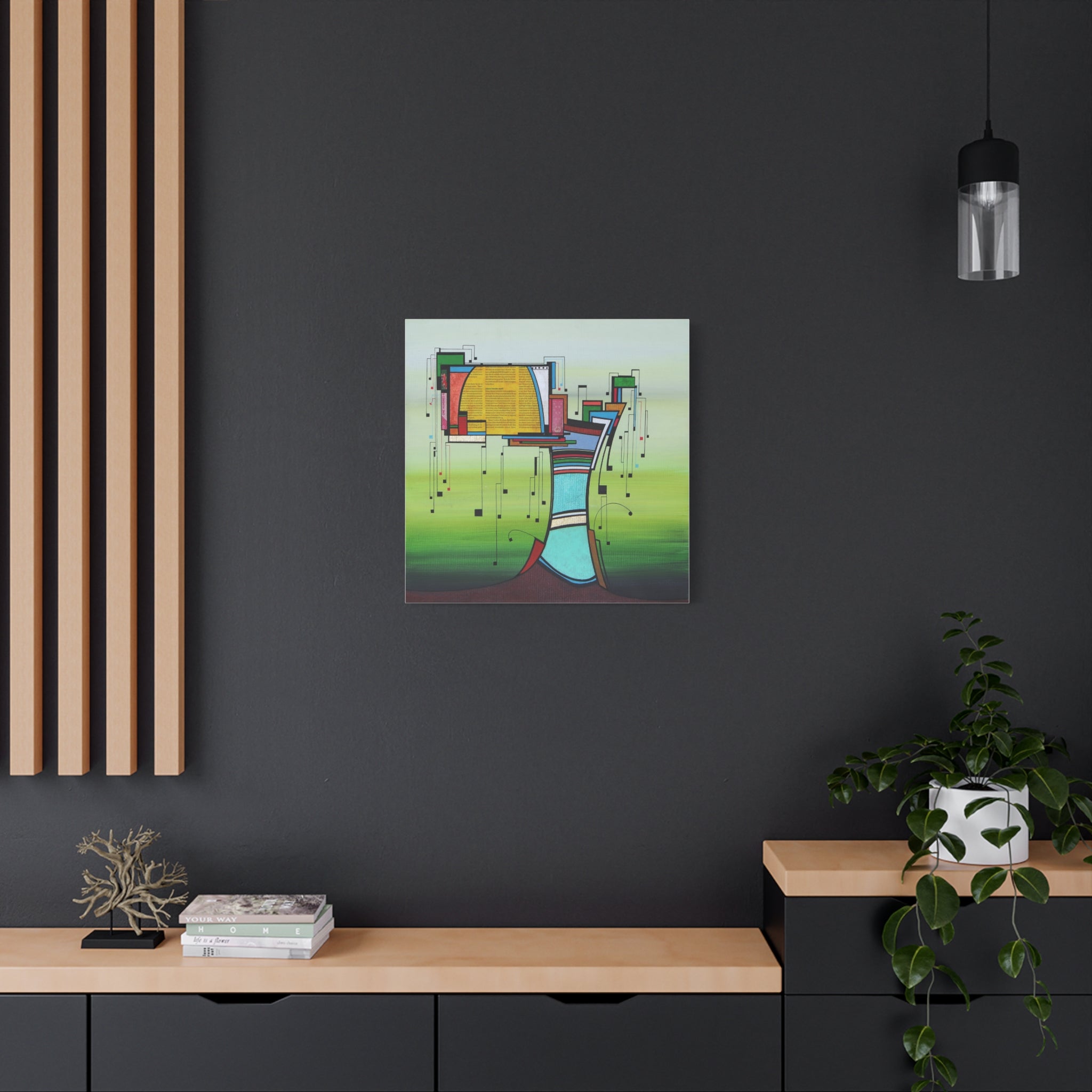 Figurative Geometric Matte Canvas Art Name is "Olive Tree2"