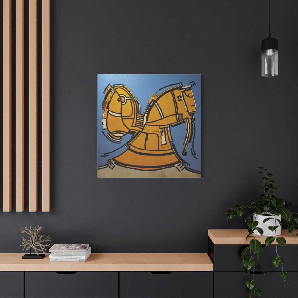 Figurative Geometric Matte Canvas Art Name is "Hitit"