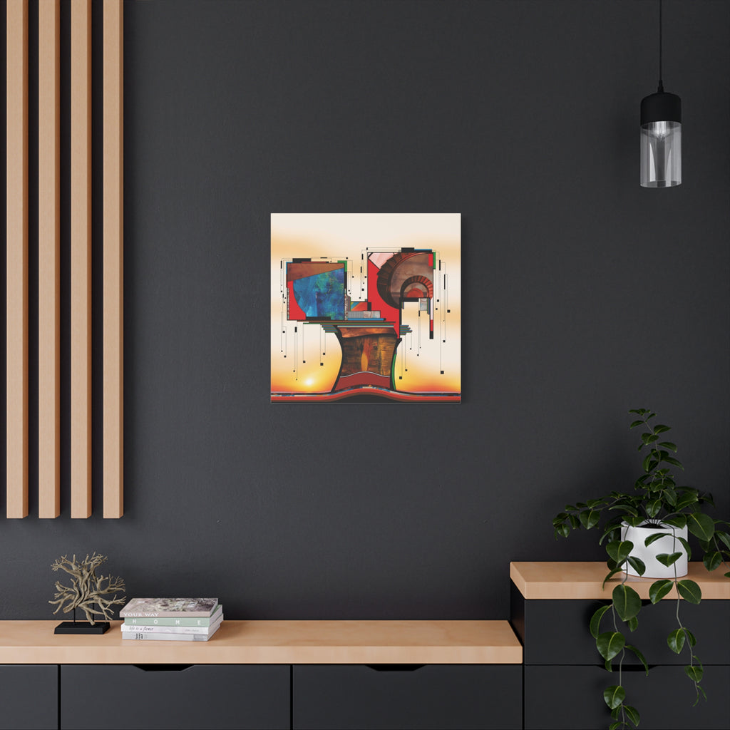 Figurative Geometric Matte Canvas Art Name is "Trees"
