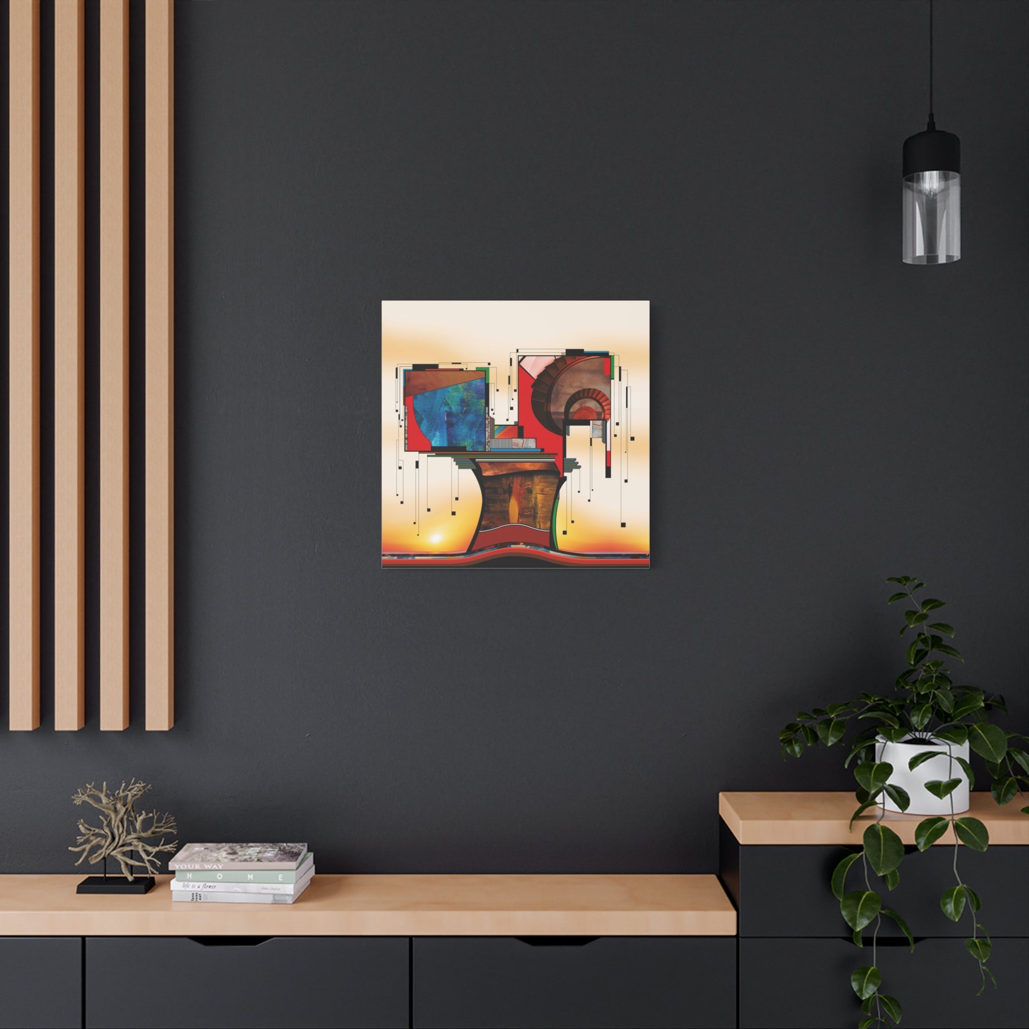 Figurative Geometric Matte Canvas Art Name is "Trees"