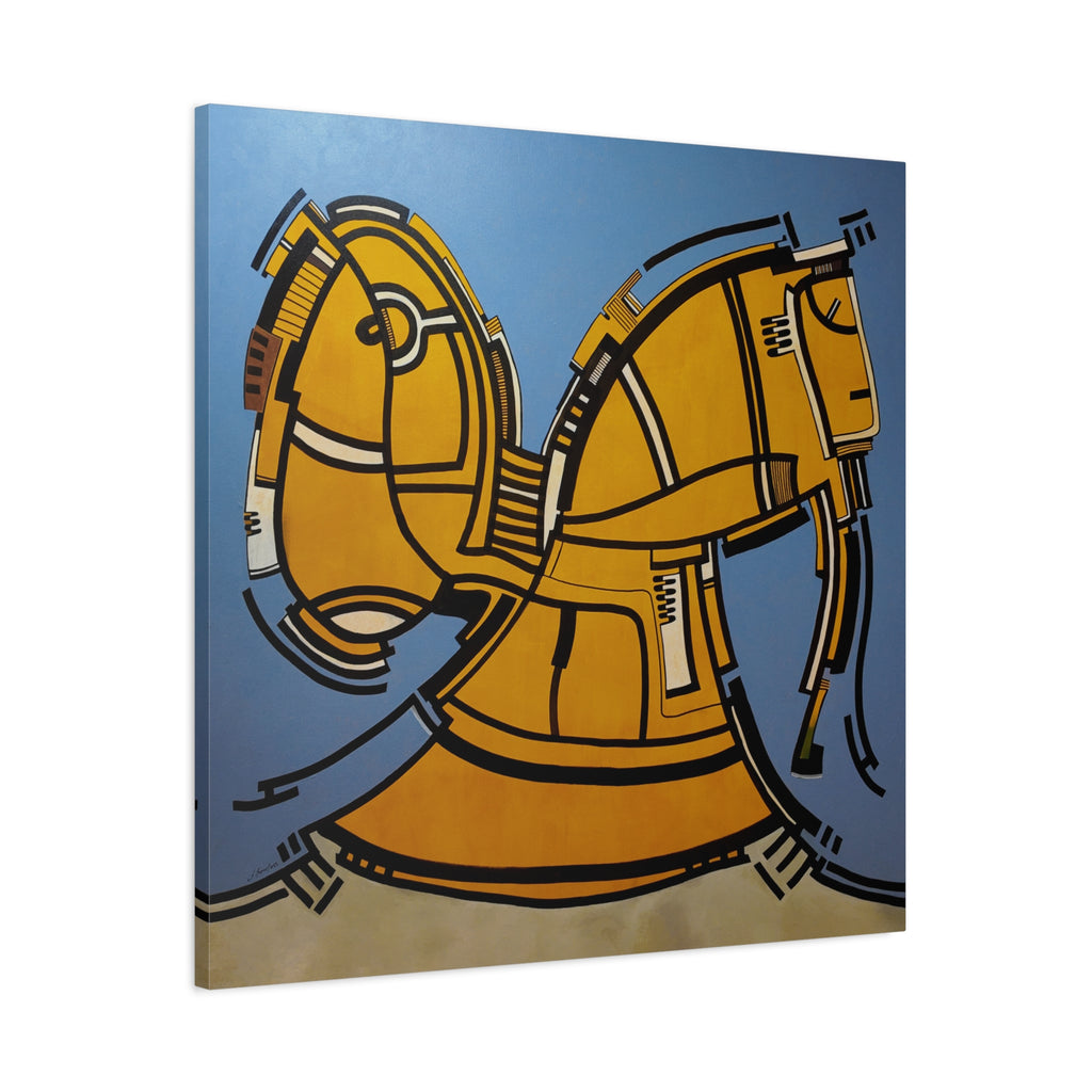 Figurative Geometric Matte Canvas Art Name is "Hitit"